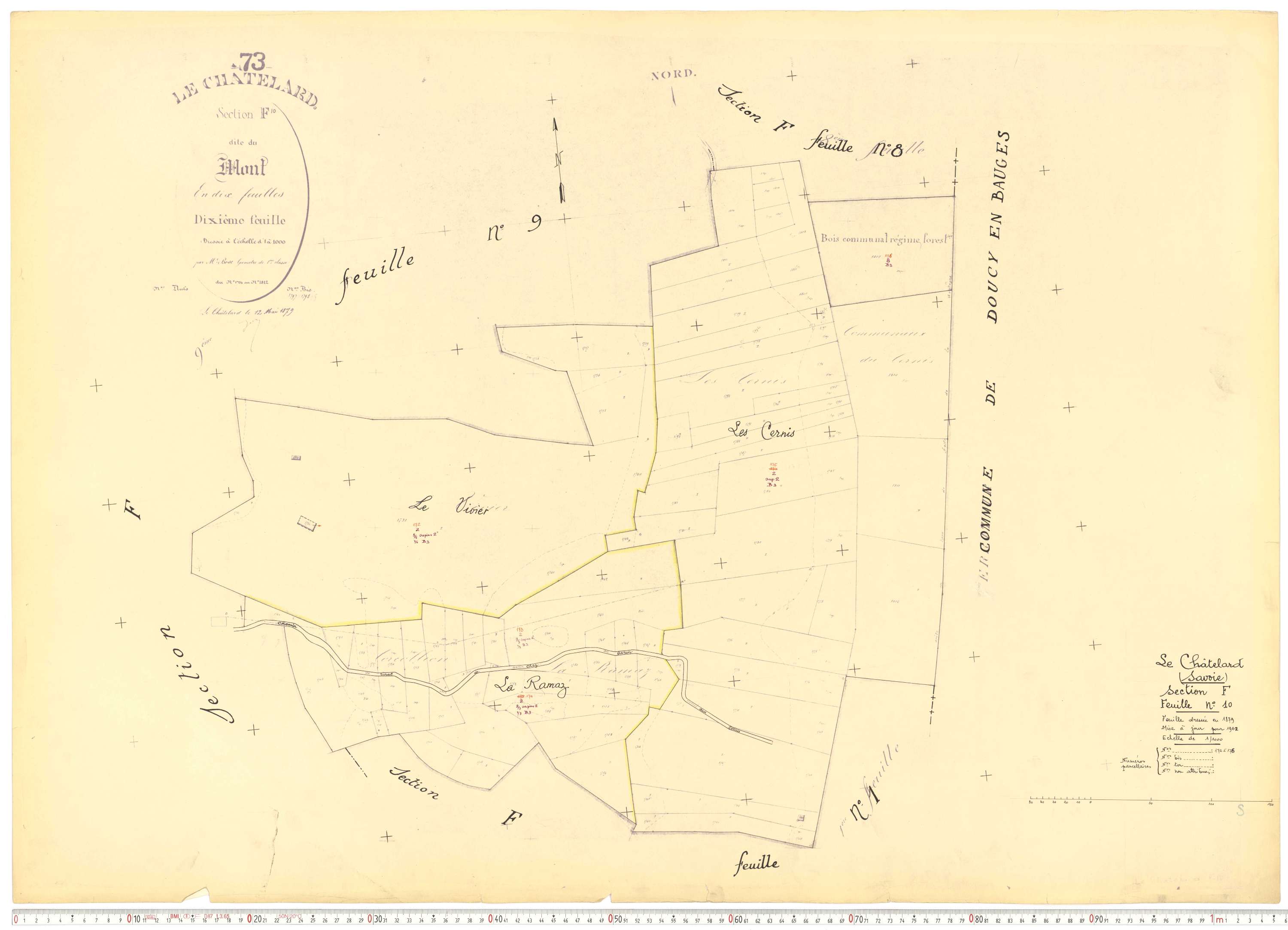 Le Châtelard - Cadastre rénové, version de travail (1962).