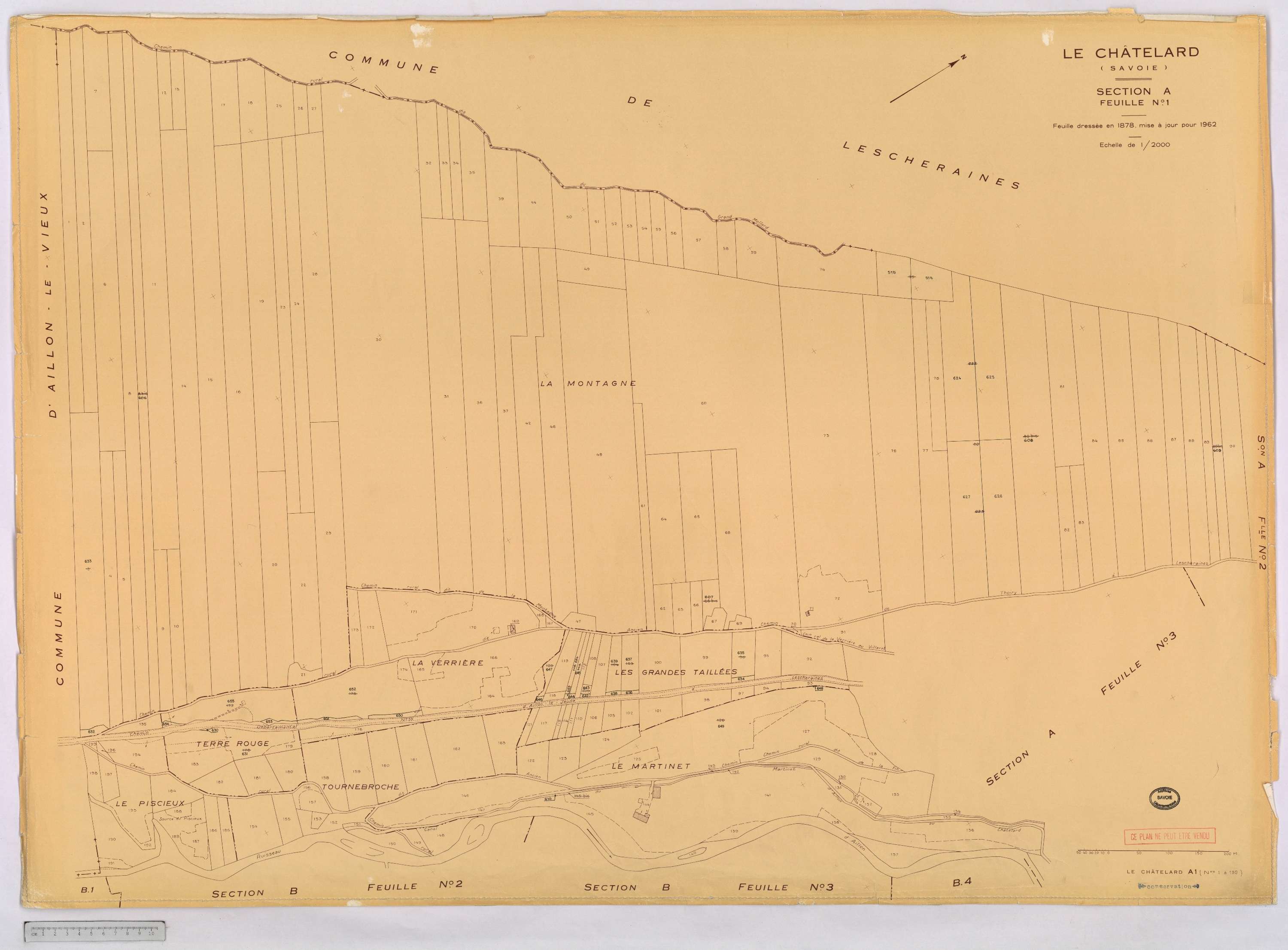 Le Châtelard - Cadastre rénové, version définitive (1962).