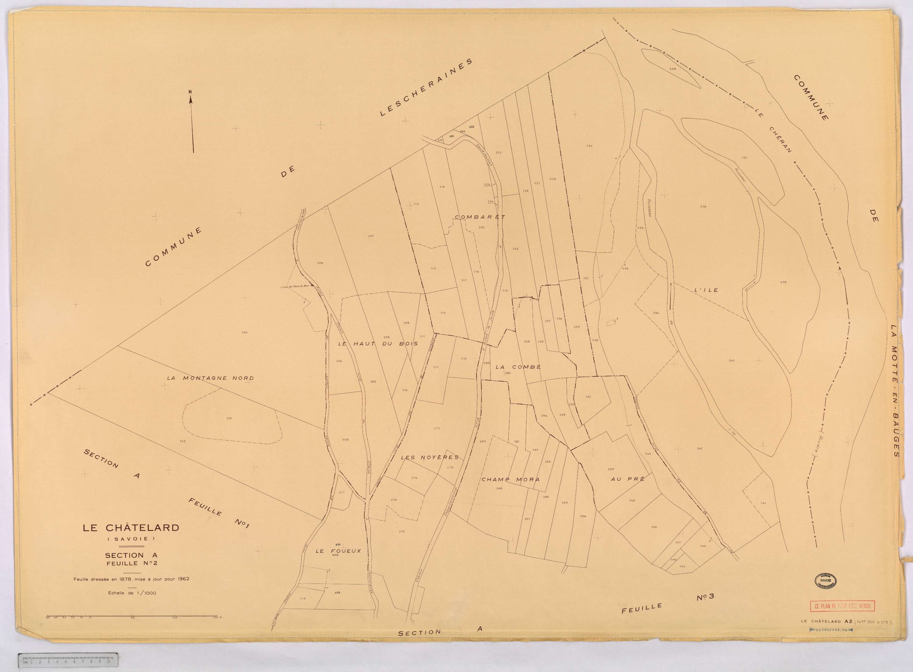Le Châtelard - Cadastre rénové, version définitive (1962).