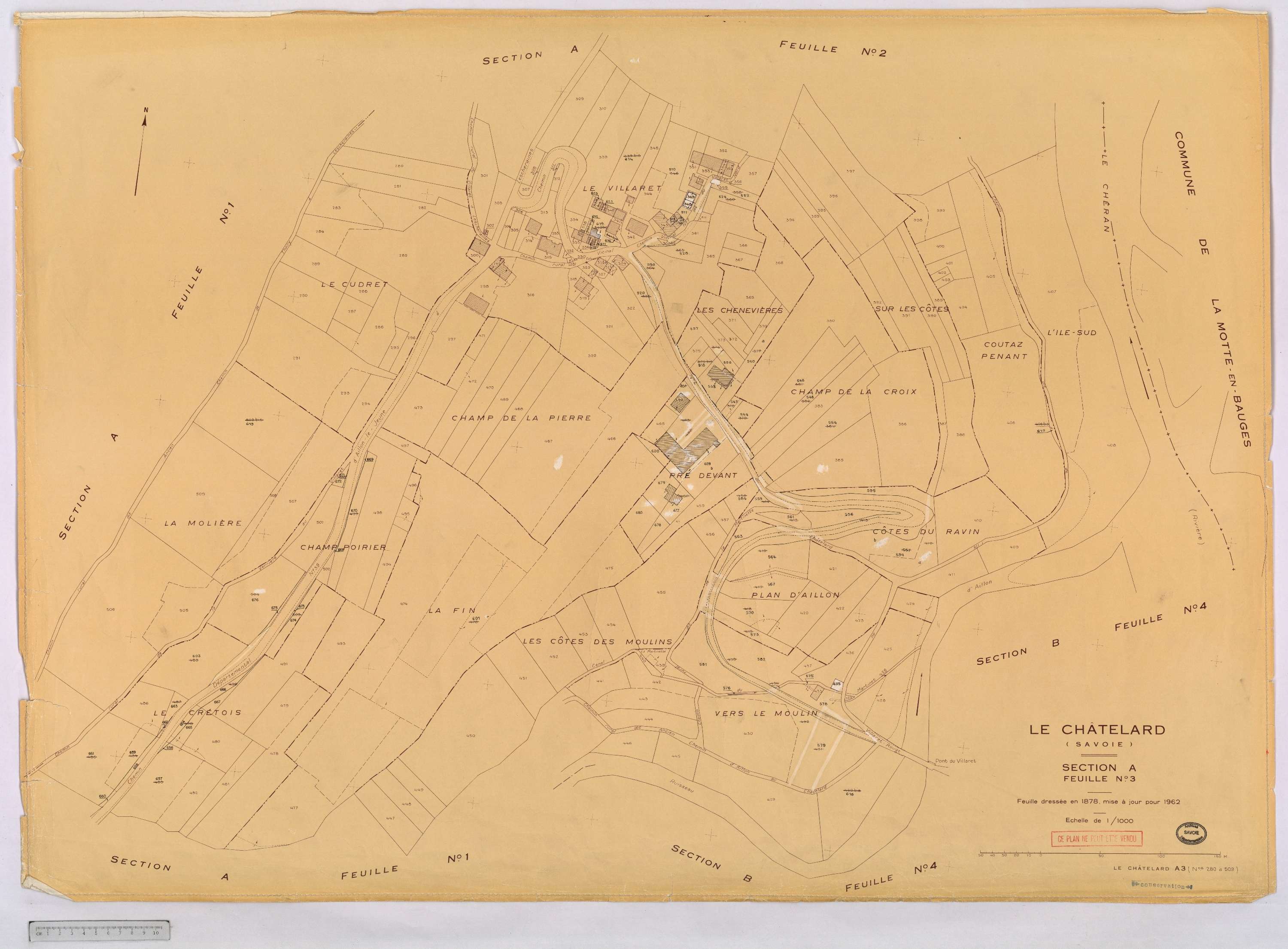 Le Châtelard - Cadastre rénové, version définitive (1962).