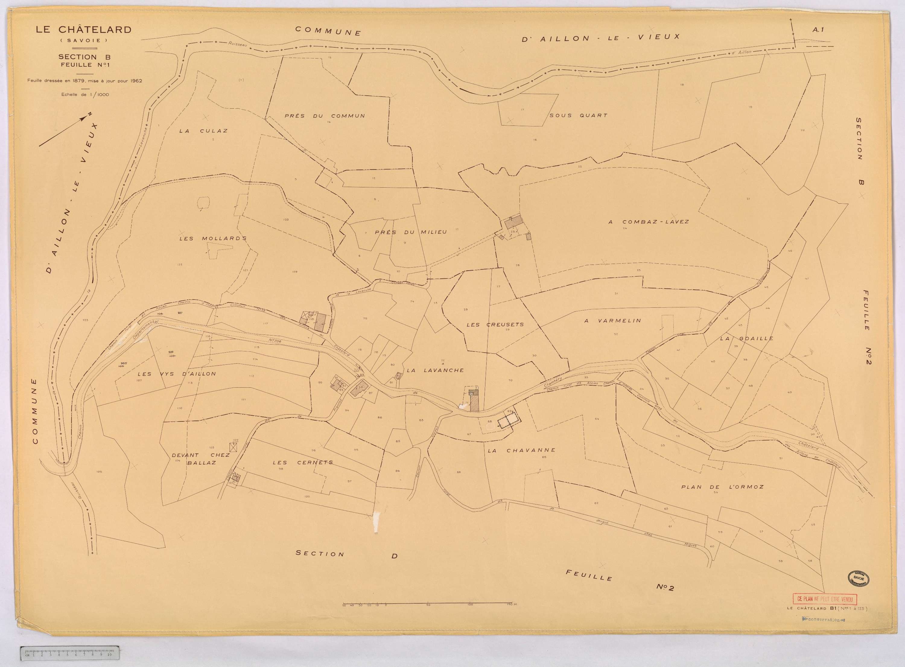 Le Châtelard - Cadastre rénové, version définitive (1962).