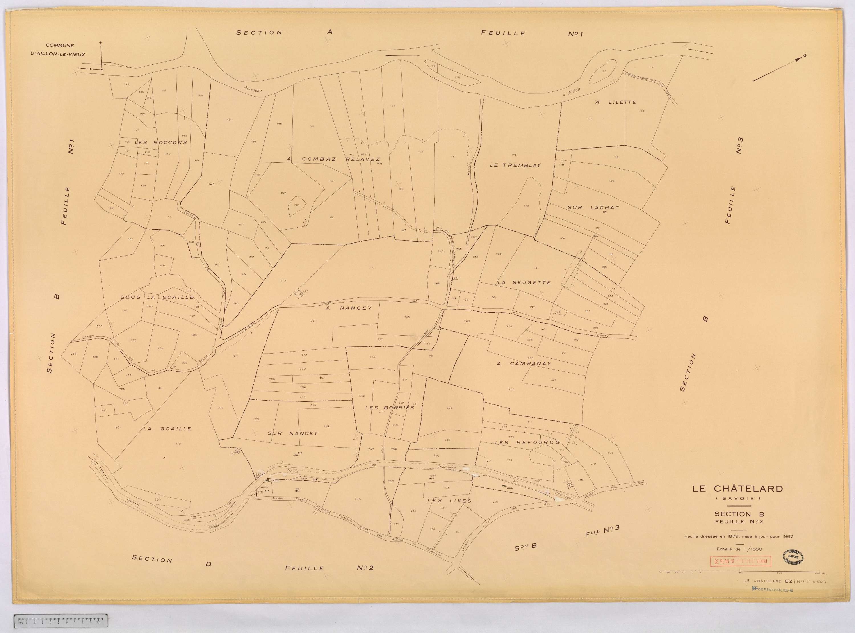 Le Châtelard - Cadastre rénové, version définitive (1962).