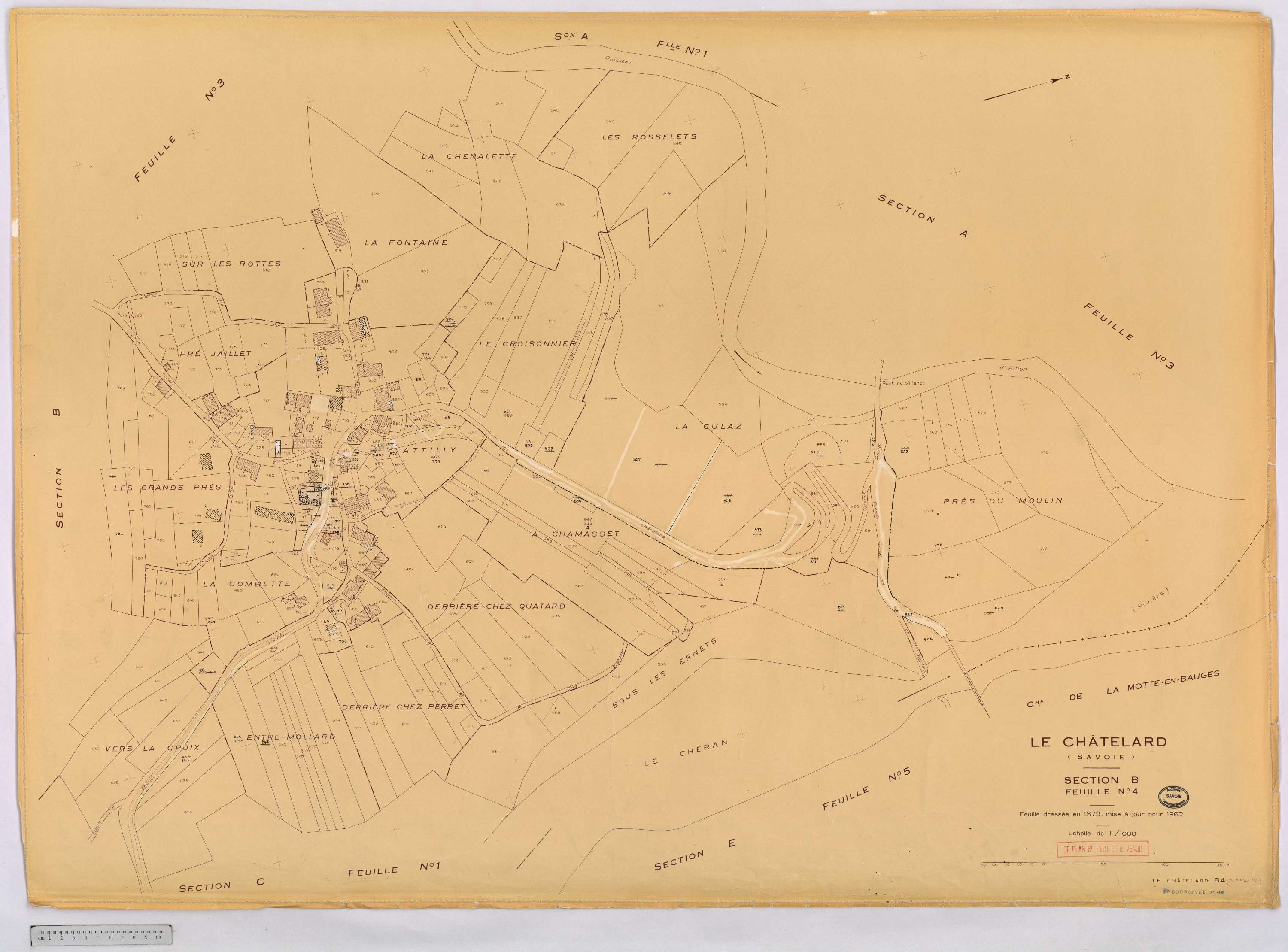Le Châtelard - Cadastre rénové, version définitive (1962).