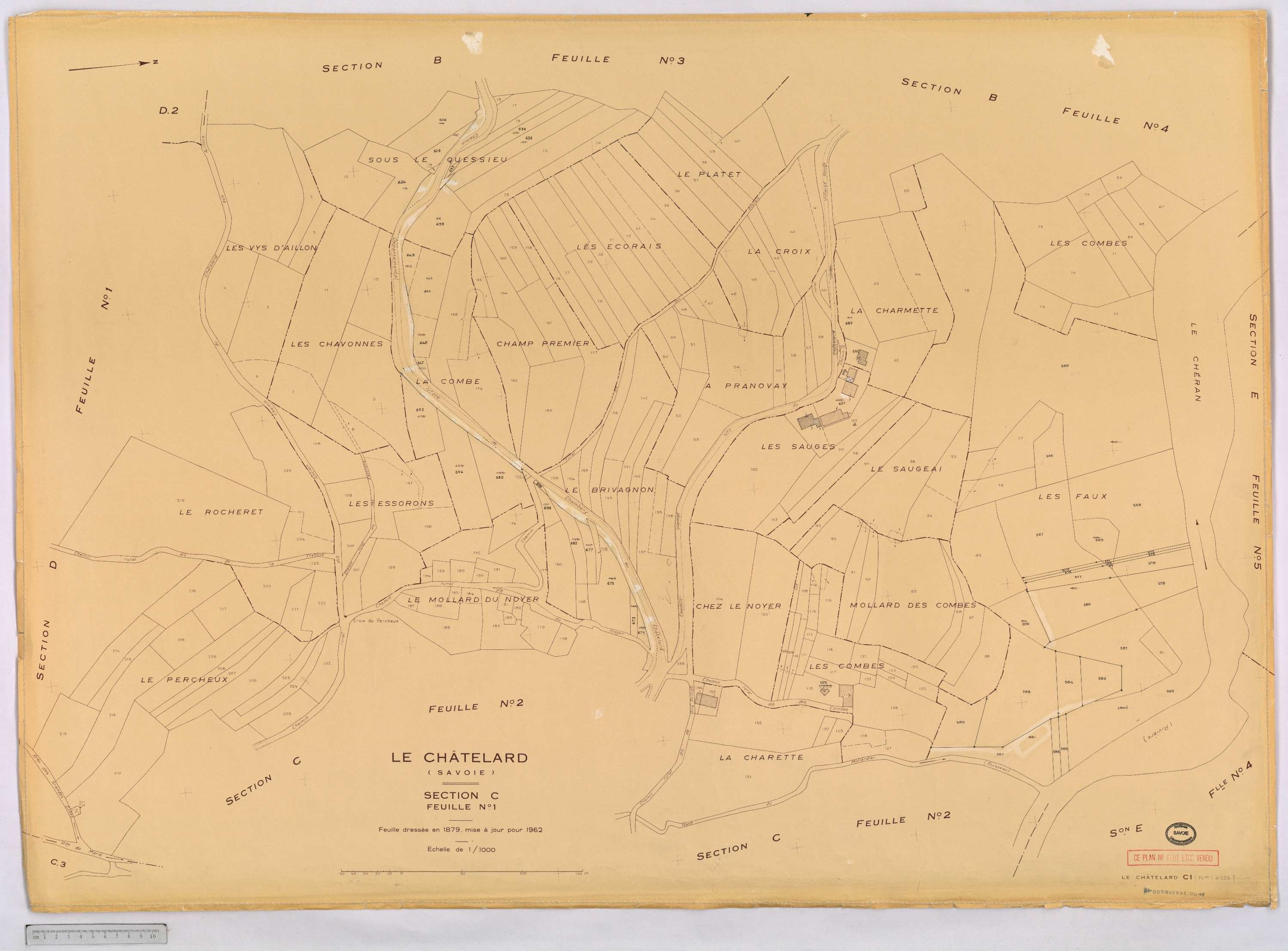 Le Châtelard - Cadastre rénové, version définitive (1962).