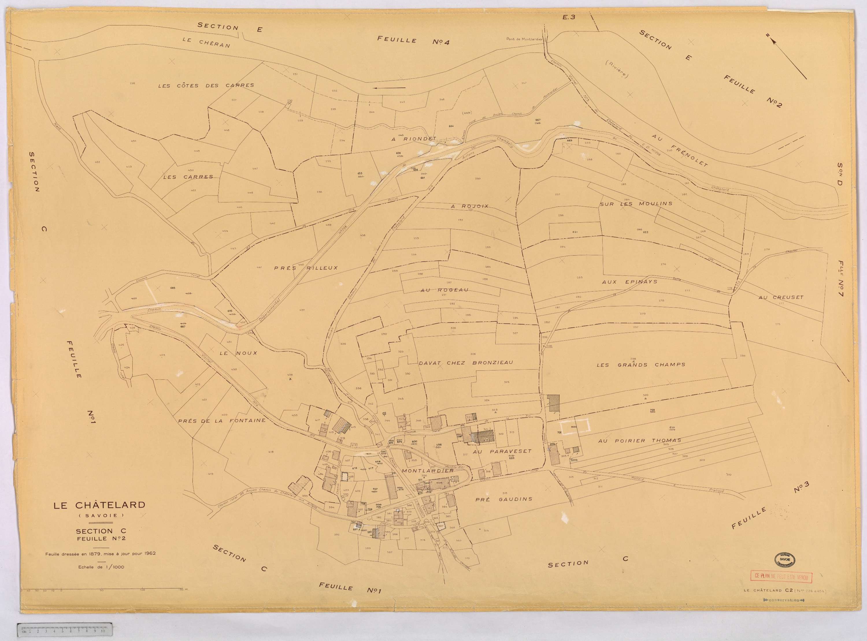 Le Châtelard - Cadastre rénové, version définitive (1962).