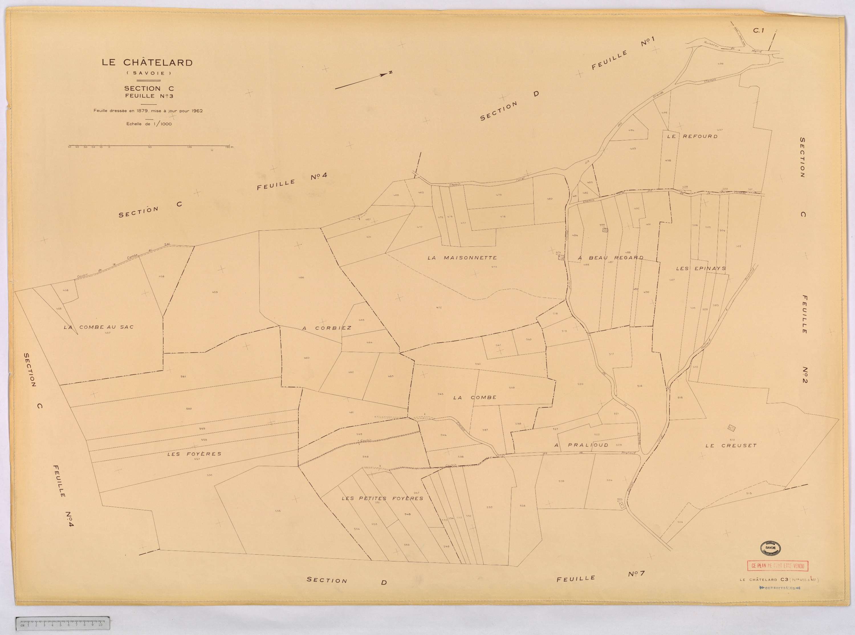Le Châtelard - Cadastre rénové, version définitive (1962).