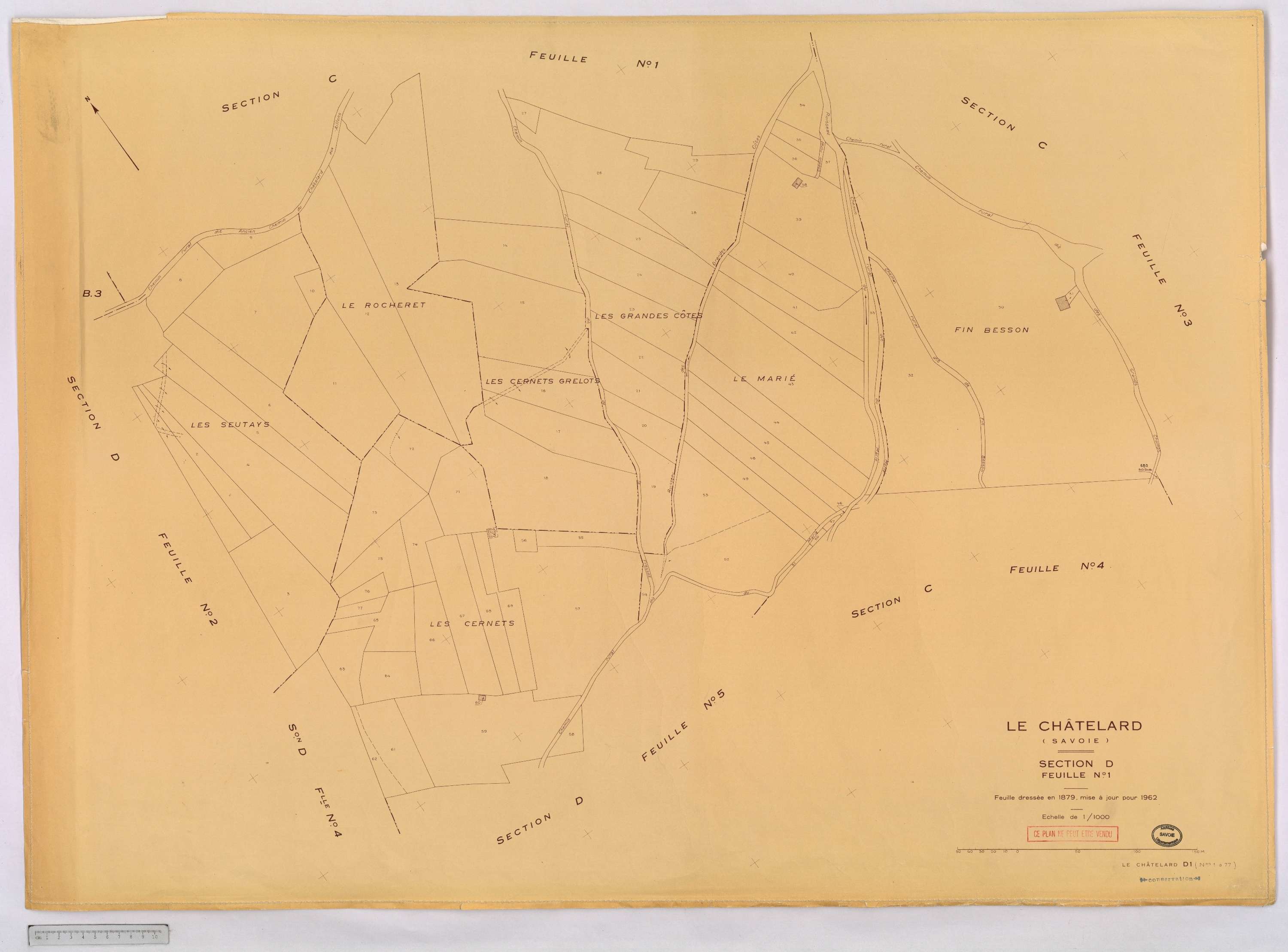 Le Châtelard - Cadastre rénové, version définitive (1962).