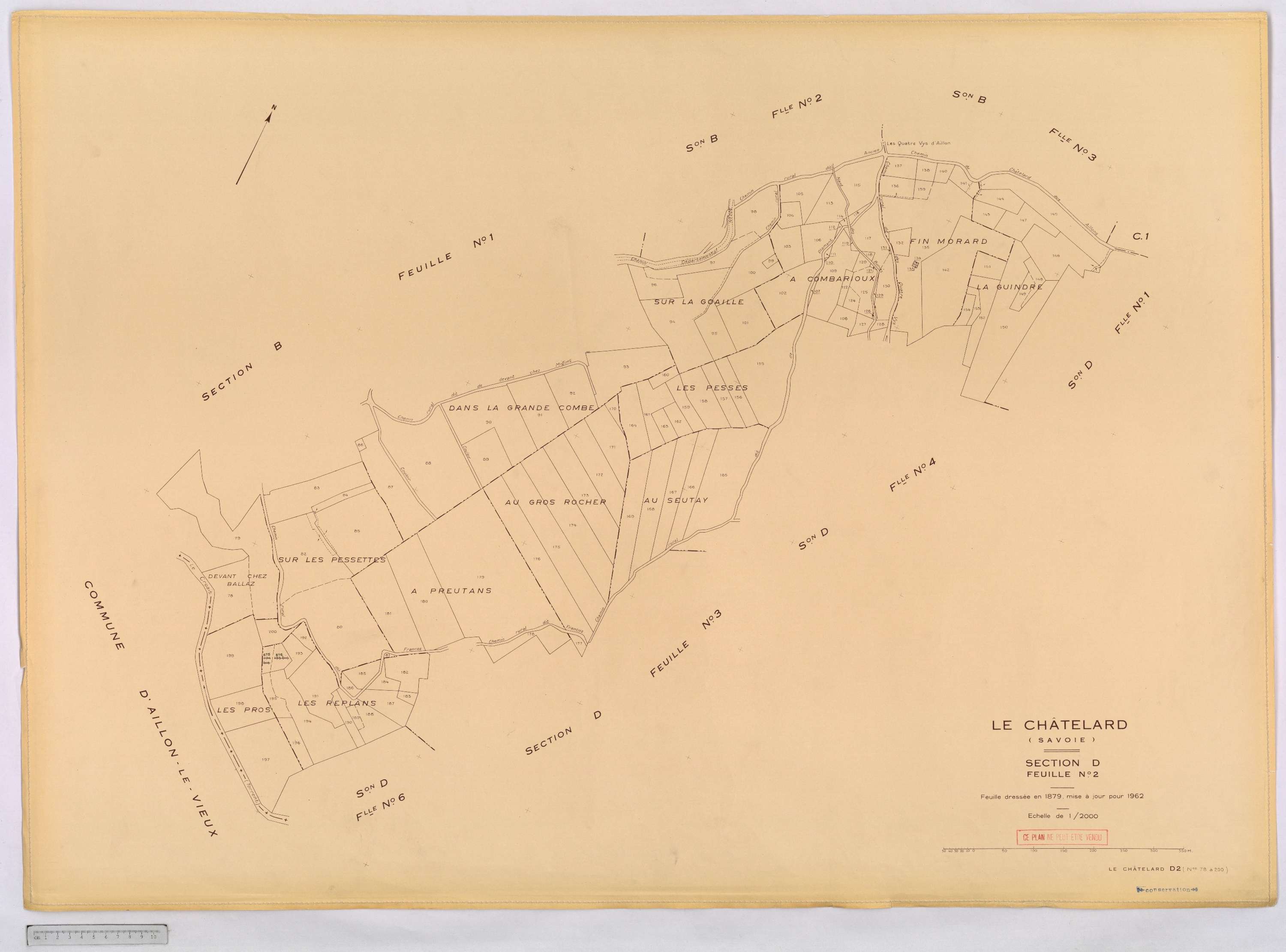 Le Châtelard - Cadastre rénové, version définitive (1962).