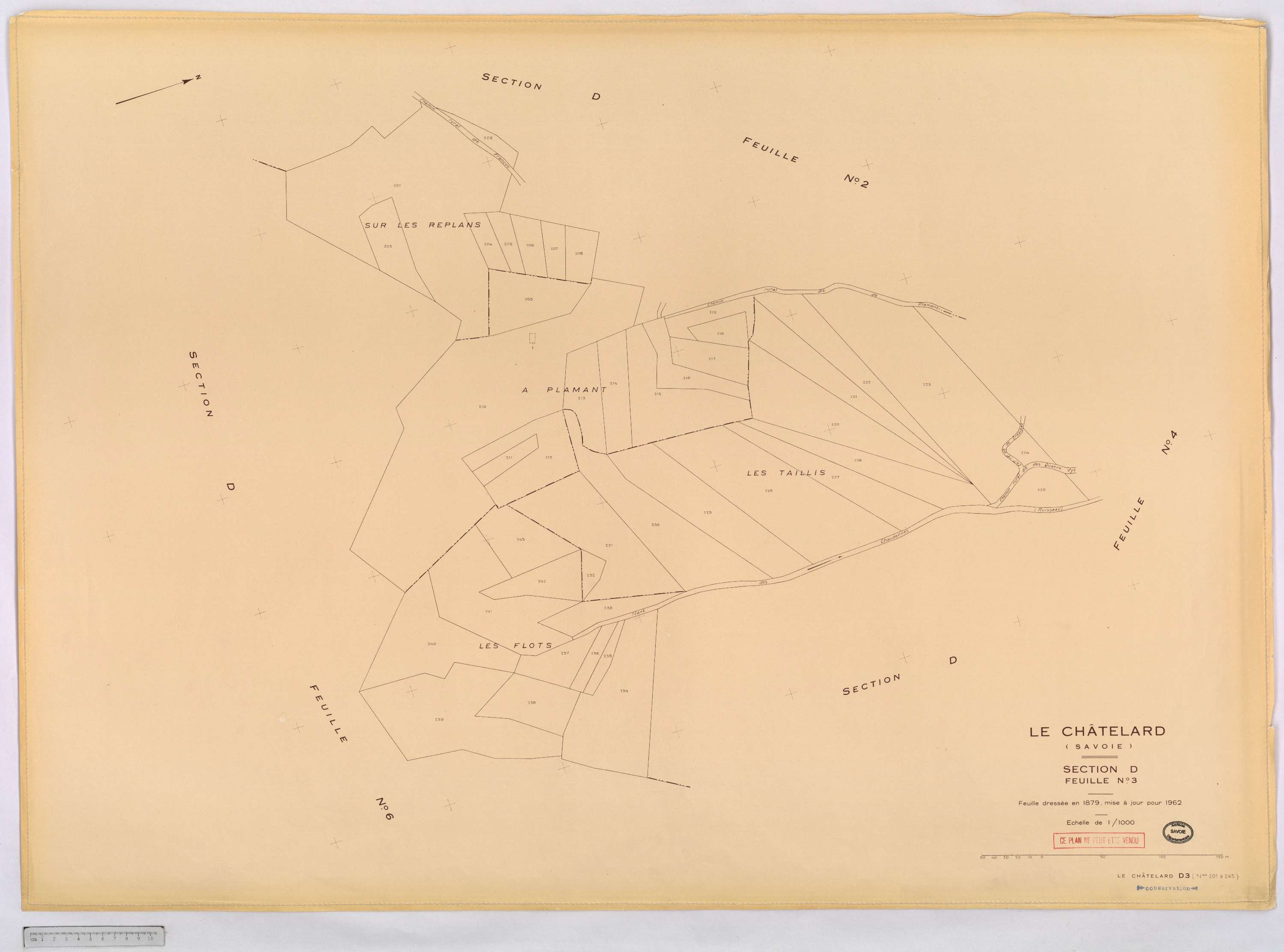 Le Châtelard - Cadastre rénové, version définitive (1962).