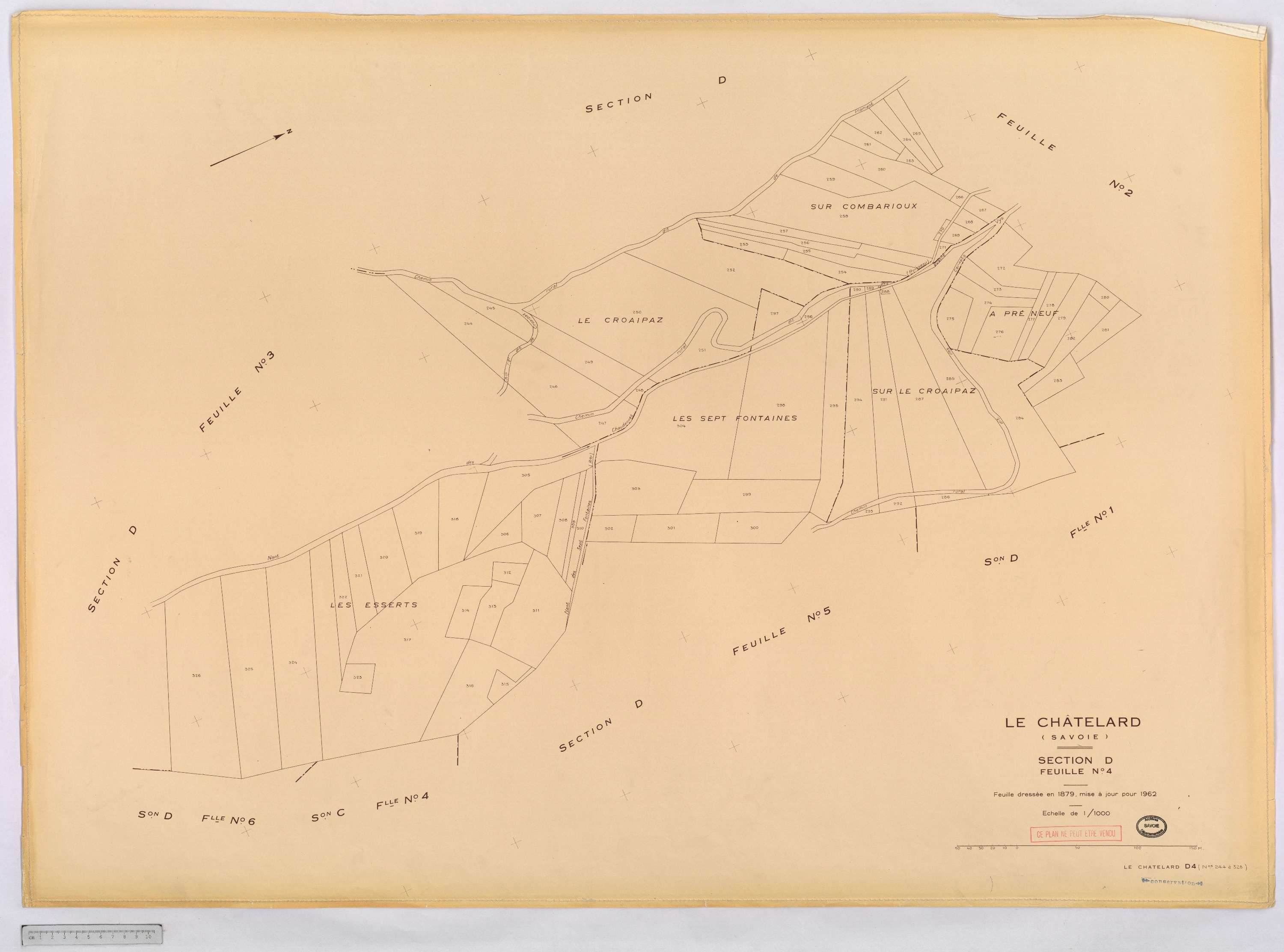Le Châtelard - Cadastre rénové, version définitive (1962).