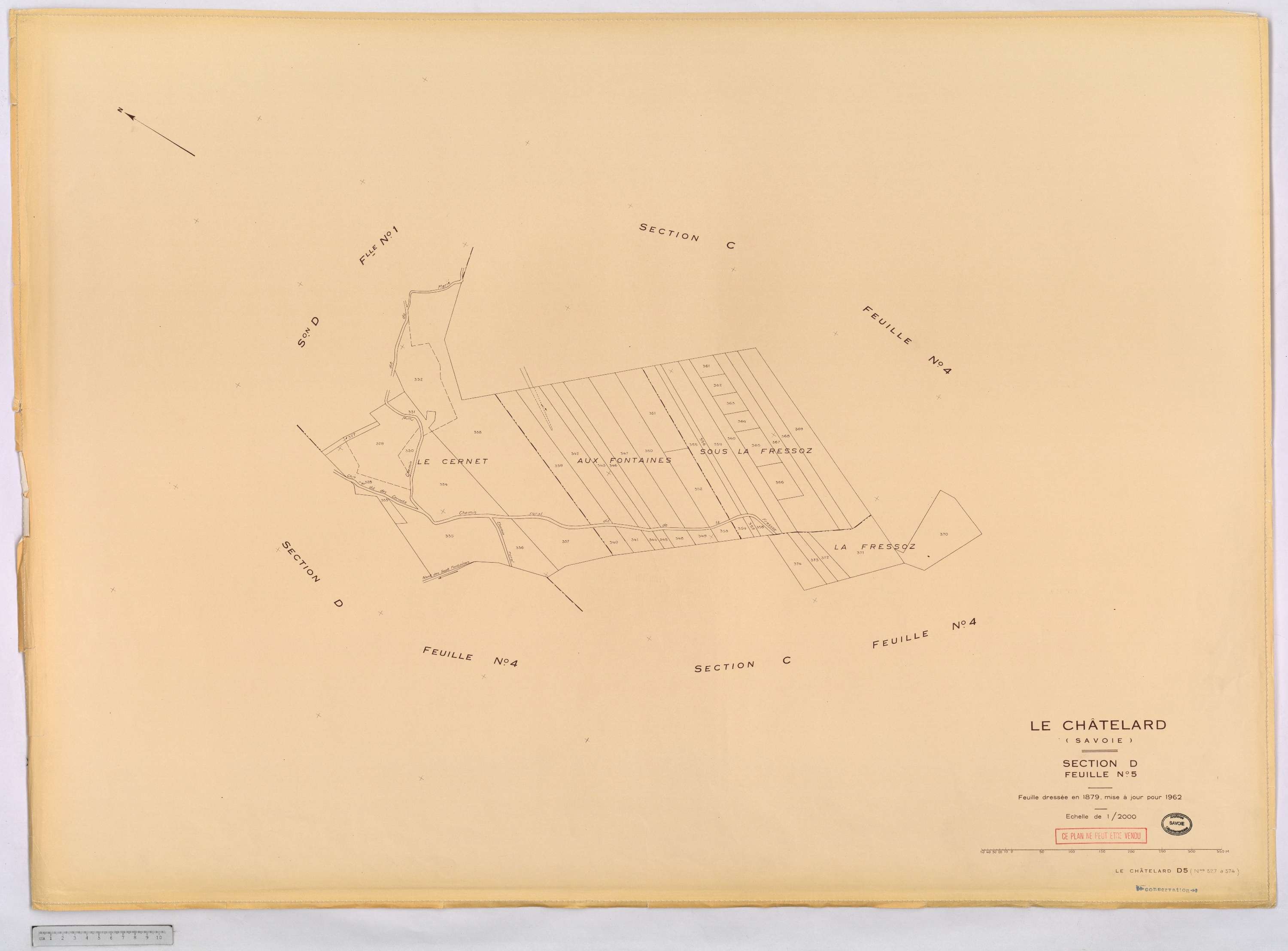 Le Châtelard - Cadastre rénové, version définitive (1962).