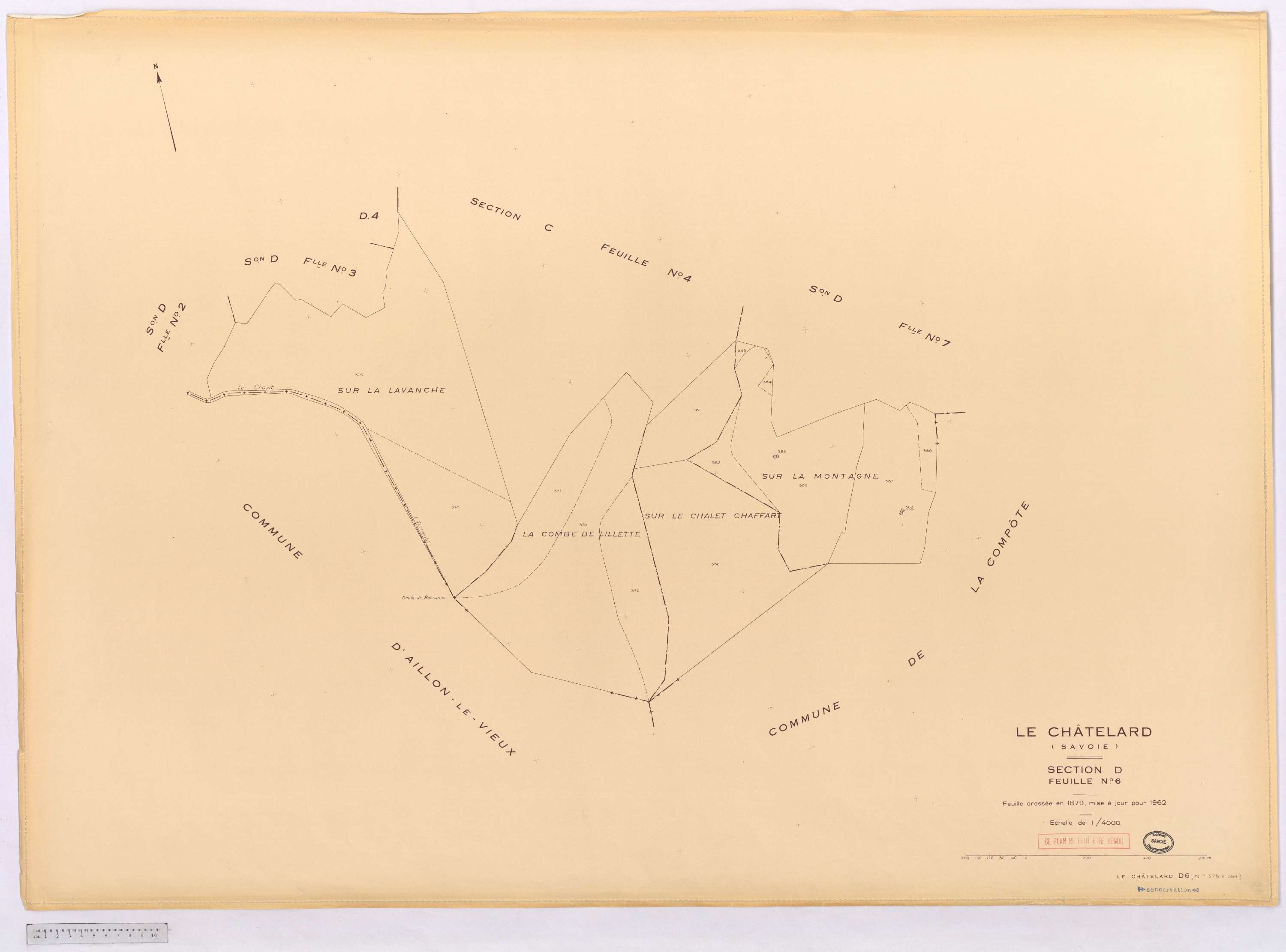 Le Châtelard - Cadastre rénové, version définitive (1962).