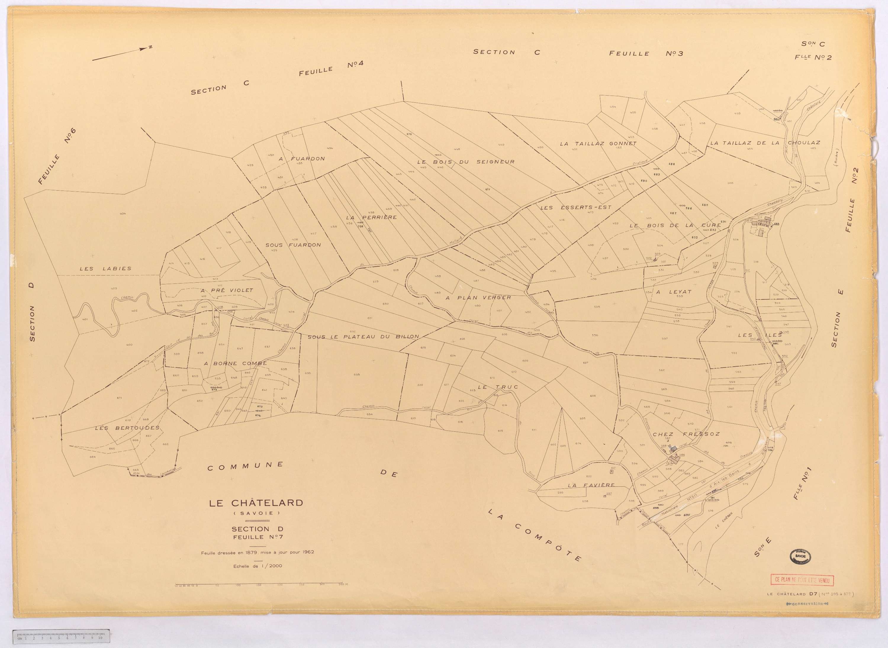 Le Châtelard - Cadastre rénové, version définitive (1962).