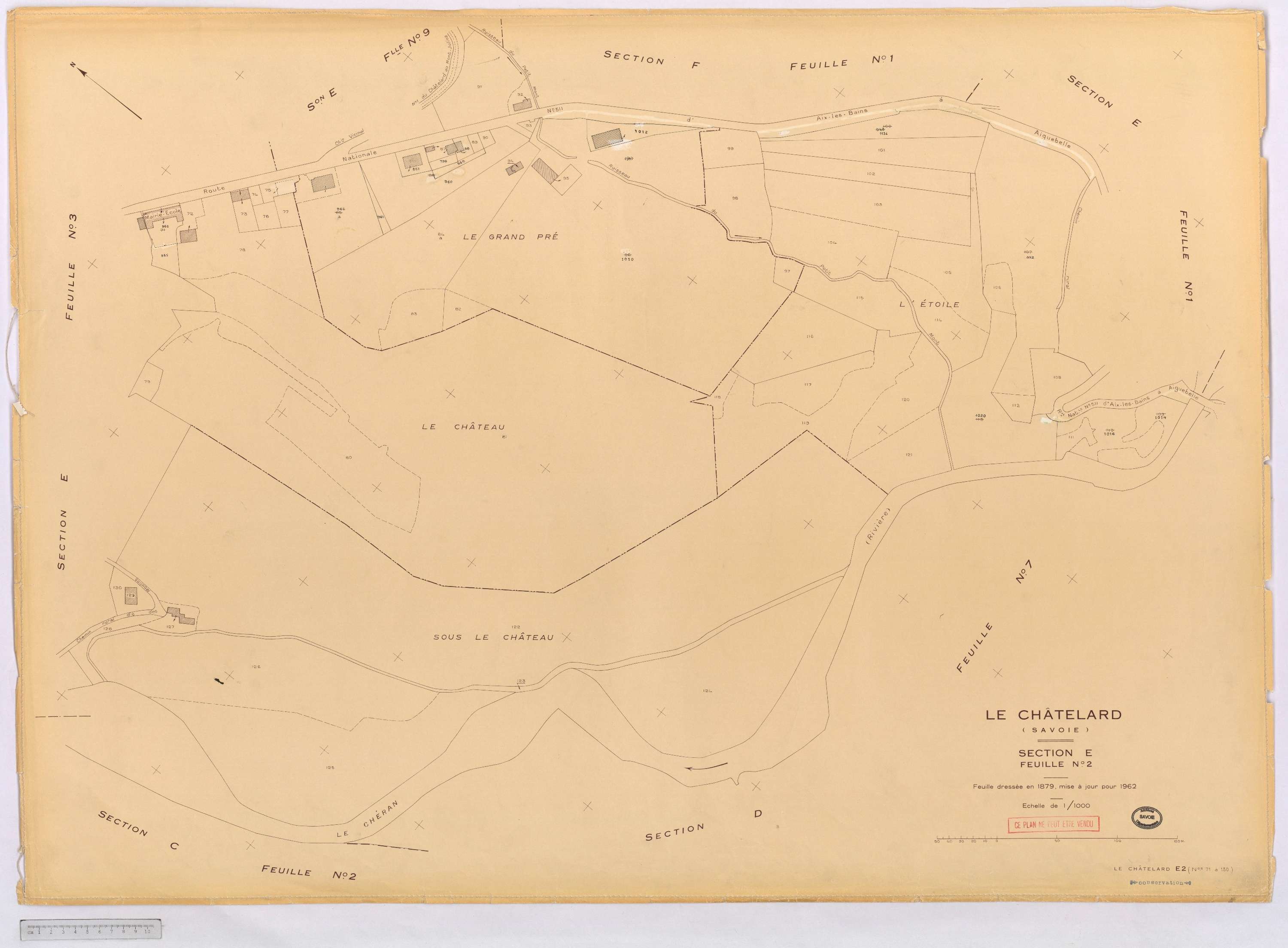 Le Châtelard - Cadastre rénové, version définitive (1962).