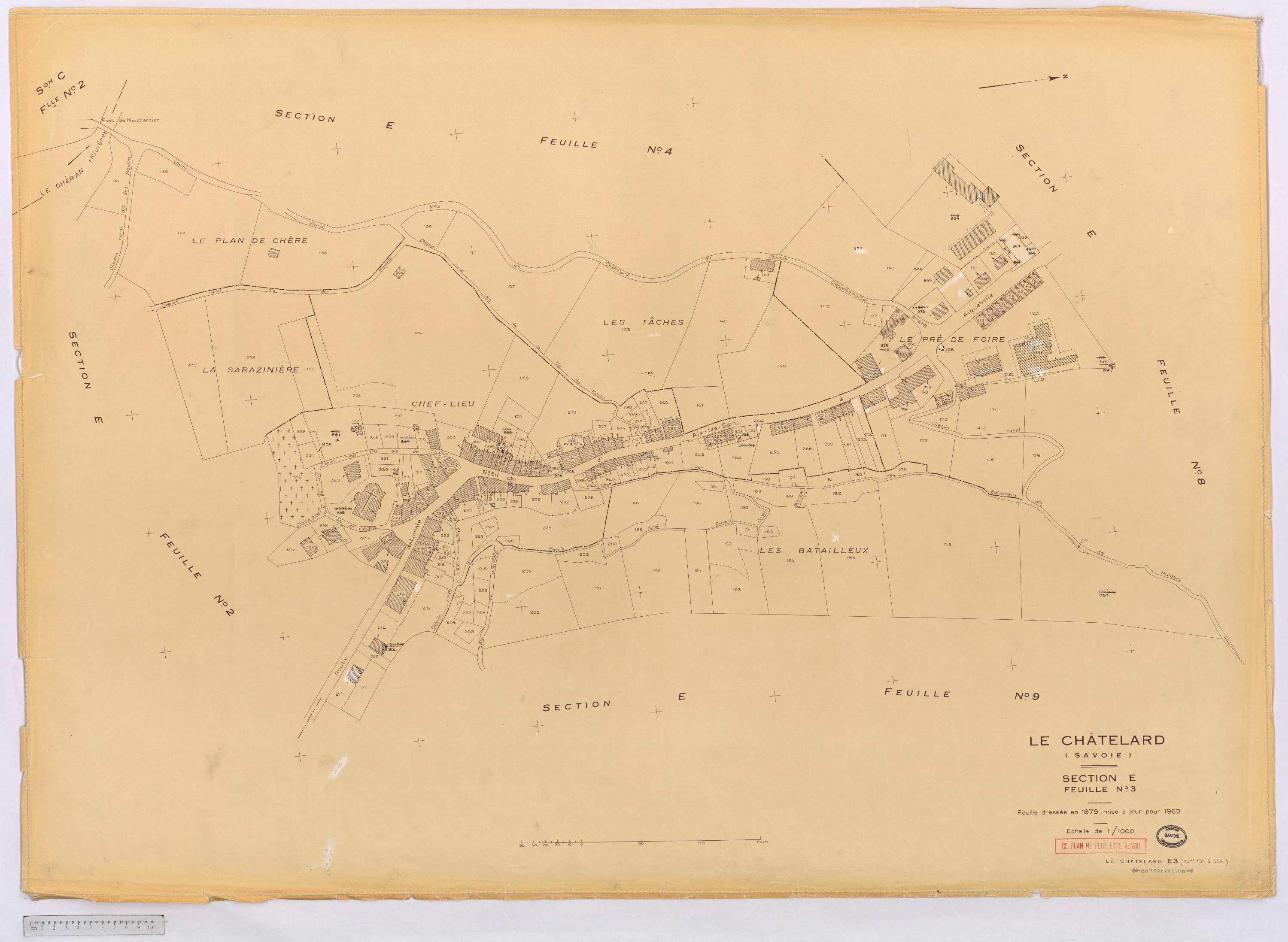 Le Châtelard - Cadastre rénové, version définitive (1962).
