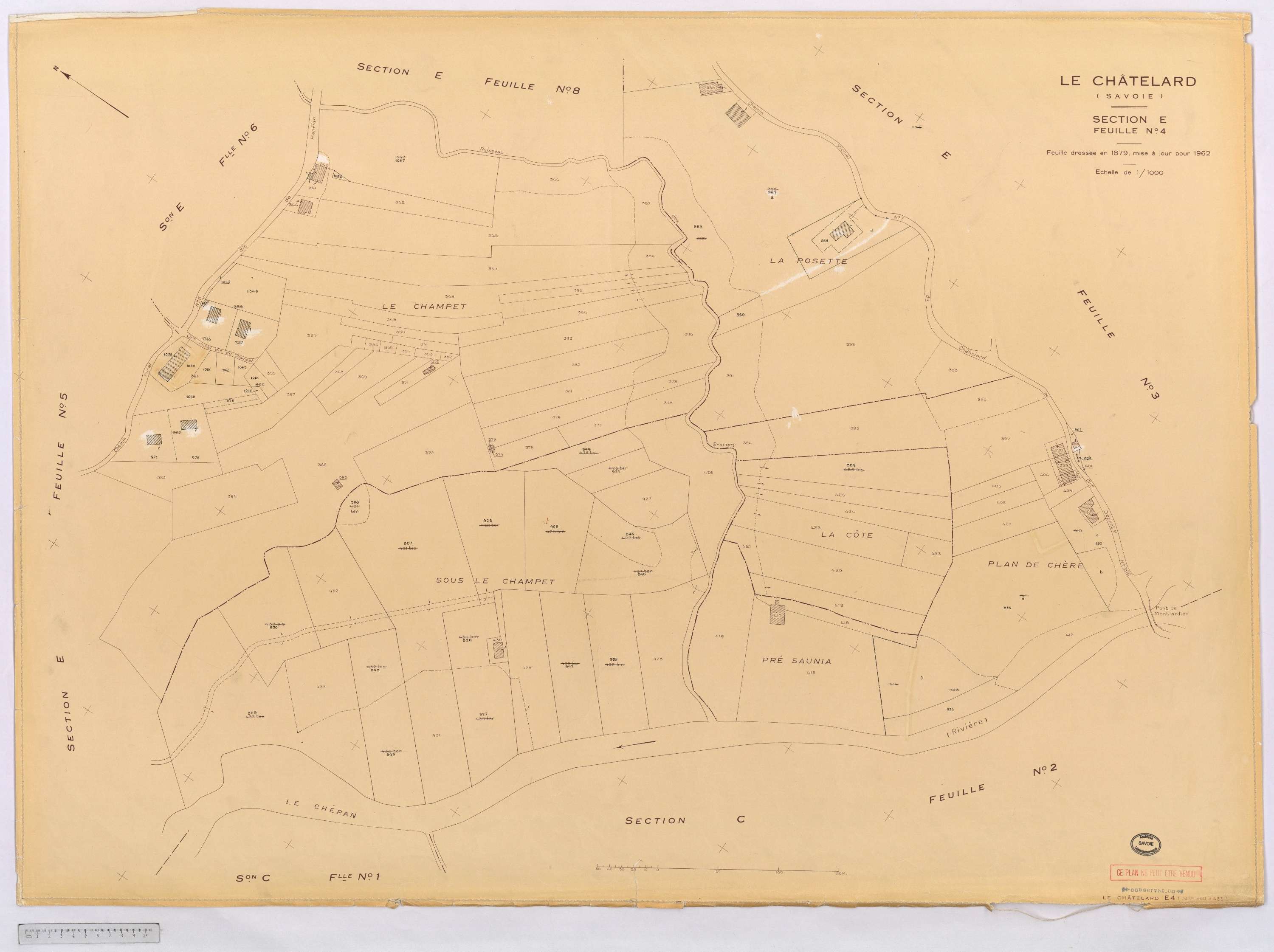 Le Châtelard - Cadastre rénové, version définitive (1962).