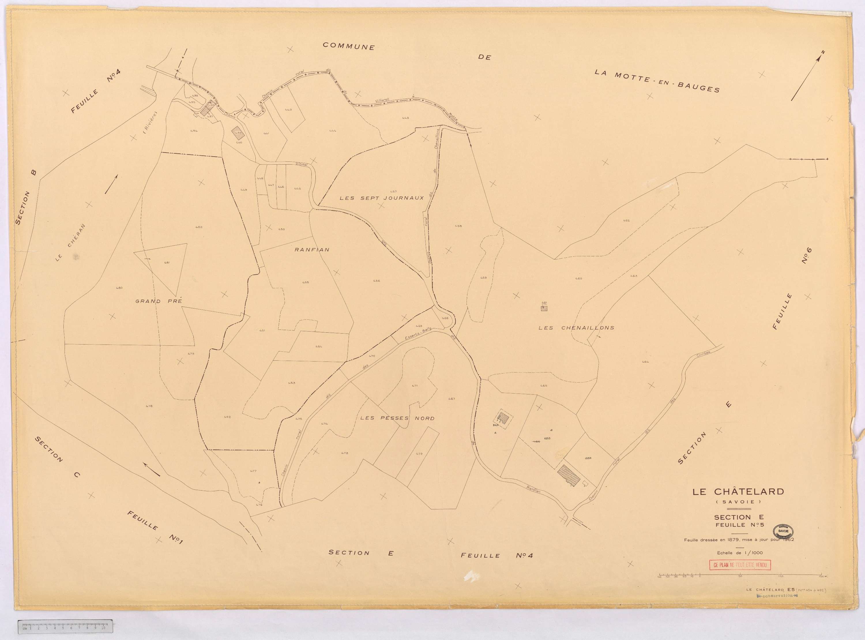Le Châtelard - Cadastre rénové, version définitive (1962).