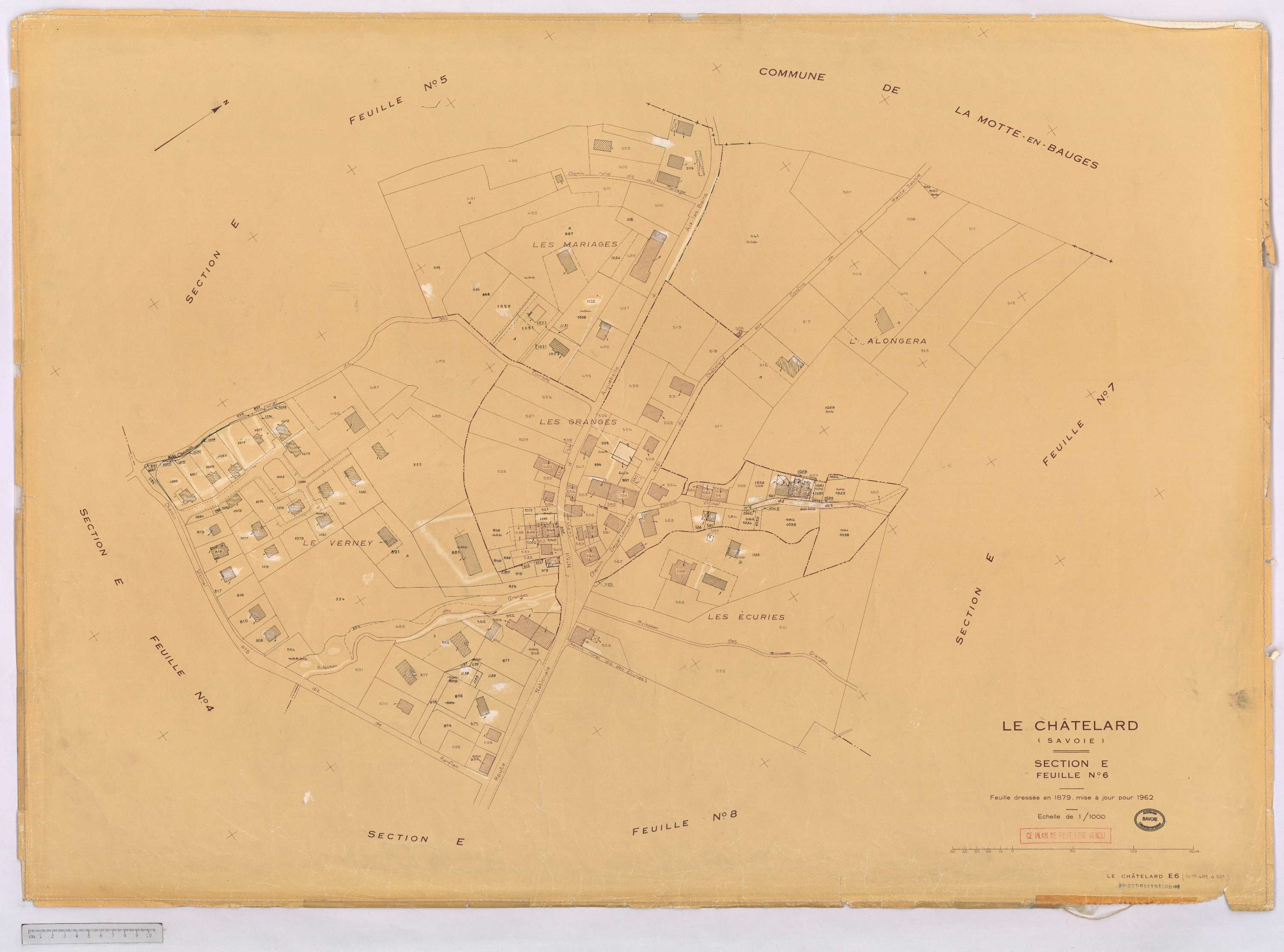Le Châtelard - Cadastre rénové, version définitive (1962).