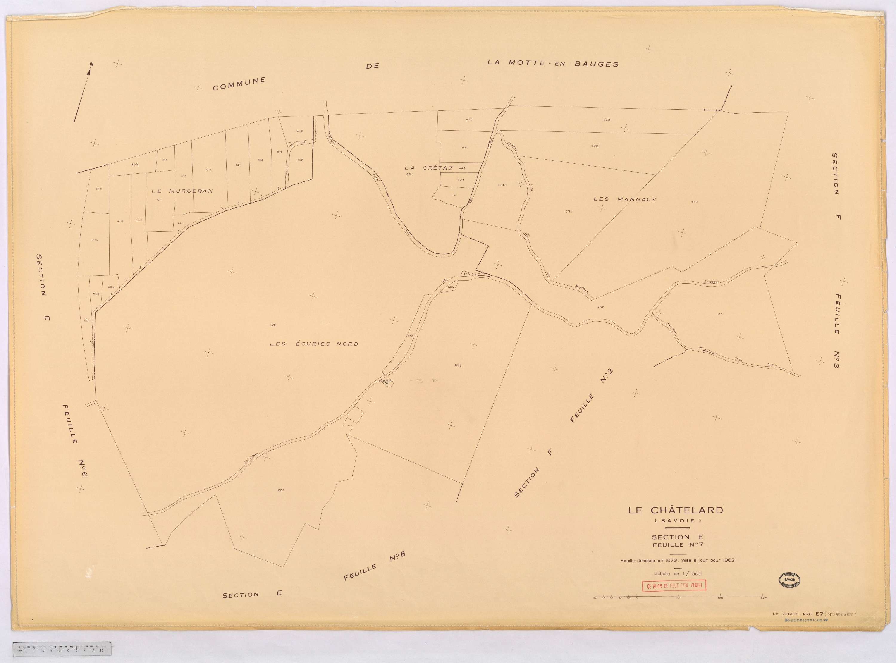 Le Châtelard - Cadastre rénové, version définitive (1962).