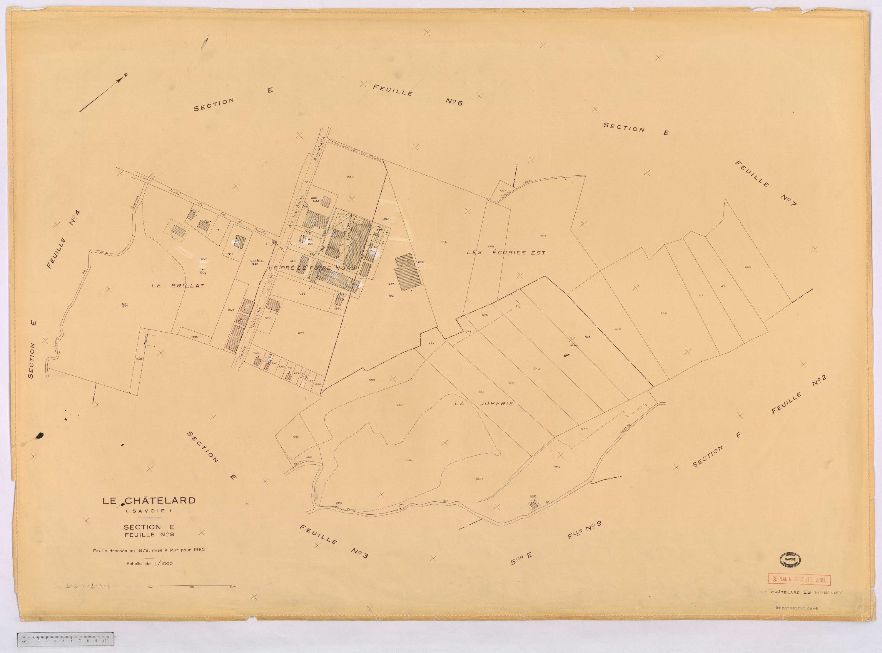 Le Châtelard - Cadastre rénové, version définitive (1962).