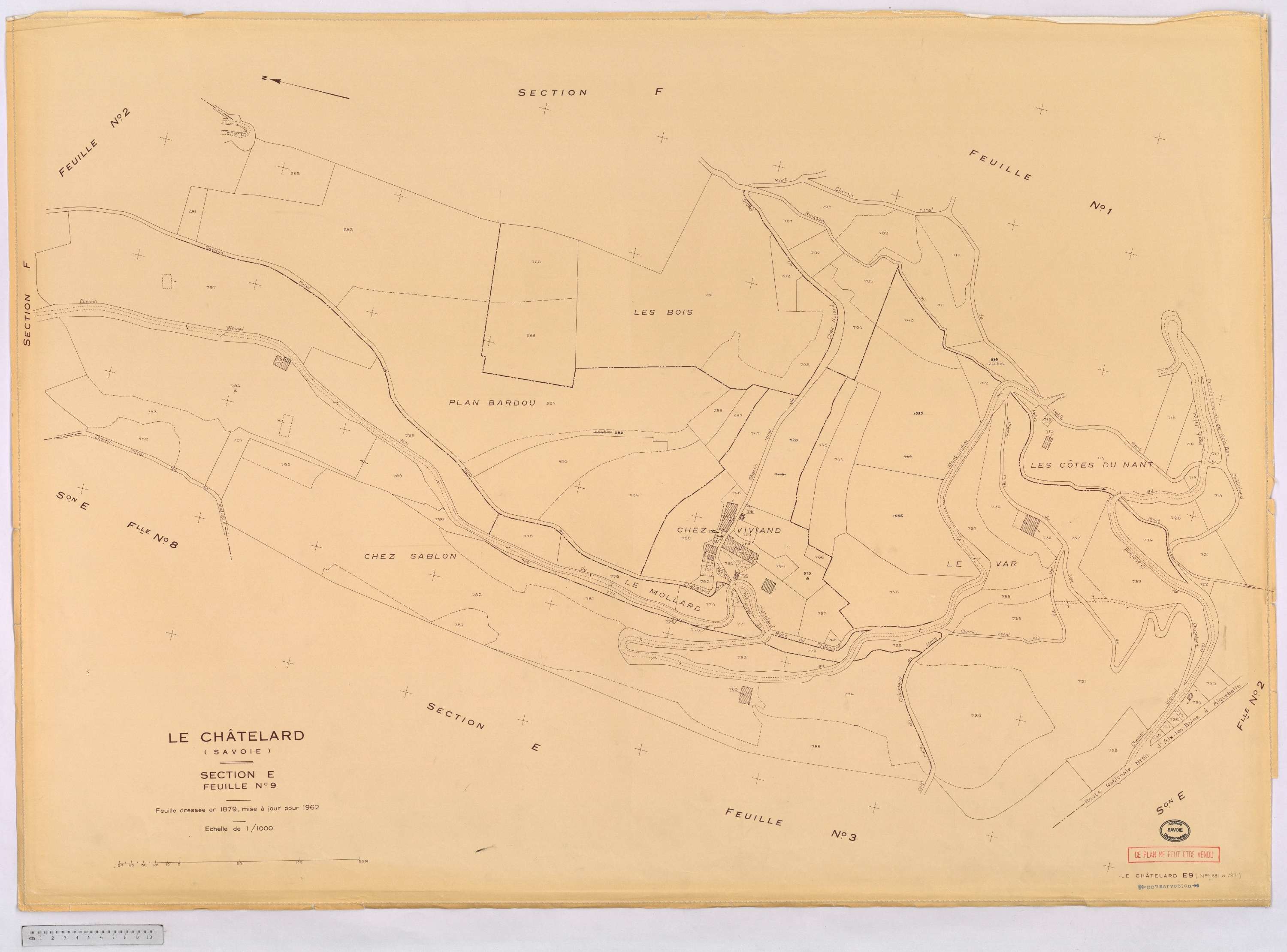 Le Châtelard - Cadastre rénové, version définitive (1962).