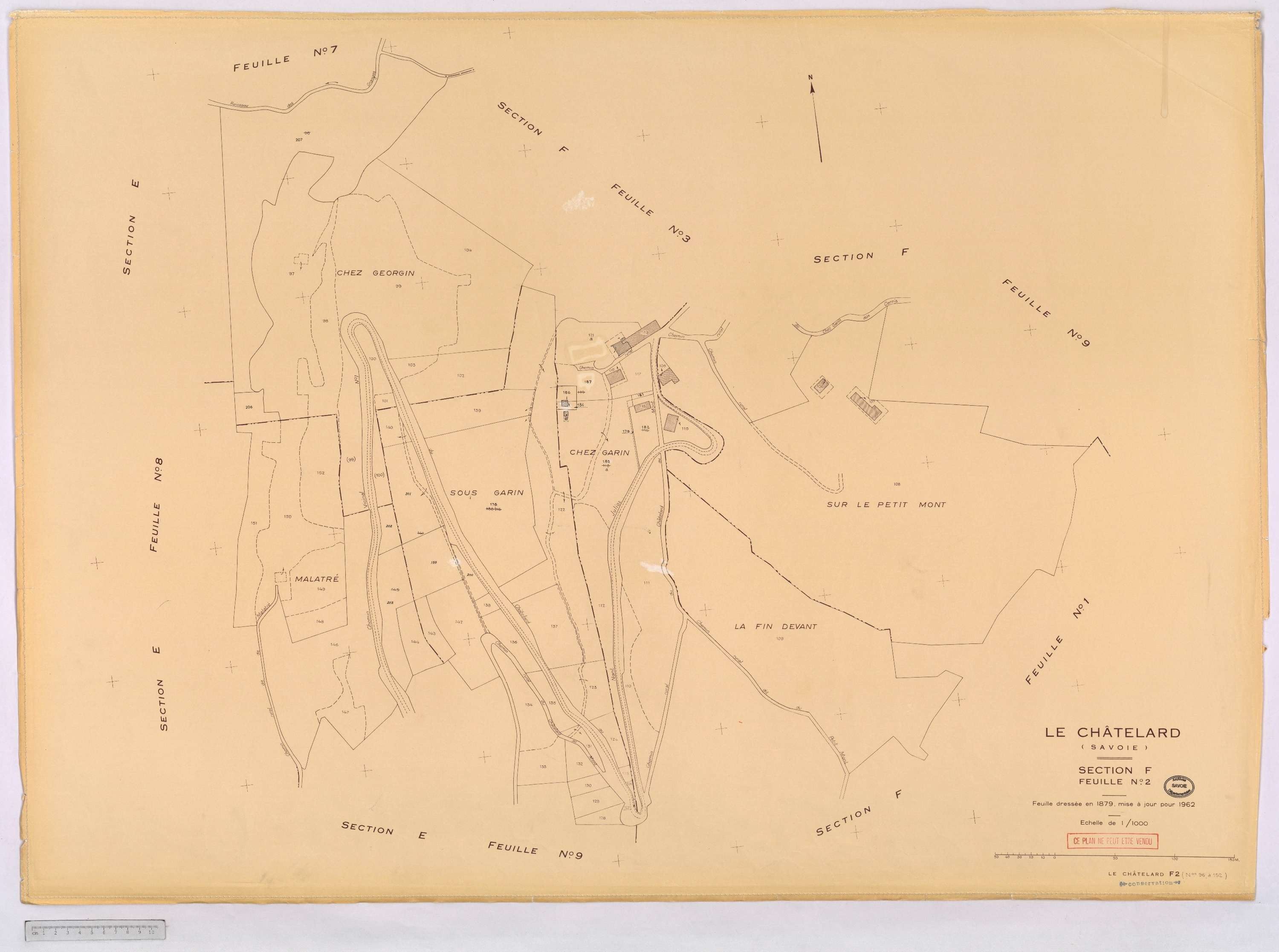 Le Châtelard - Cadastre rénové, version définitive (1962).