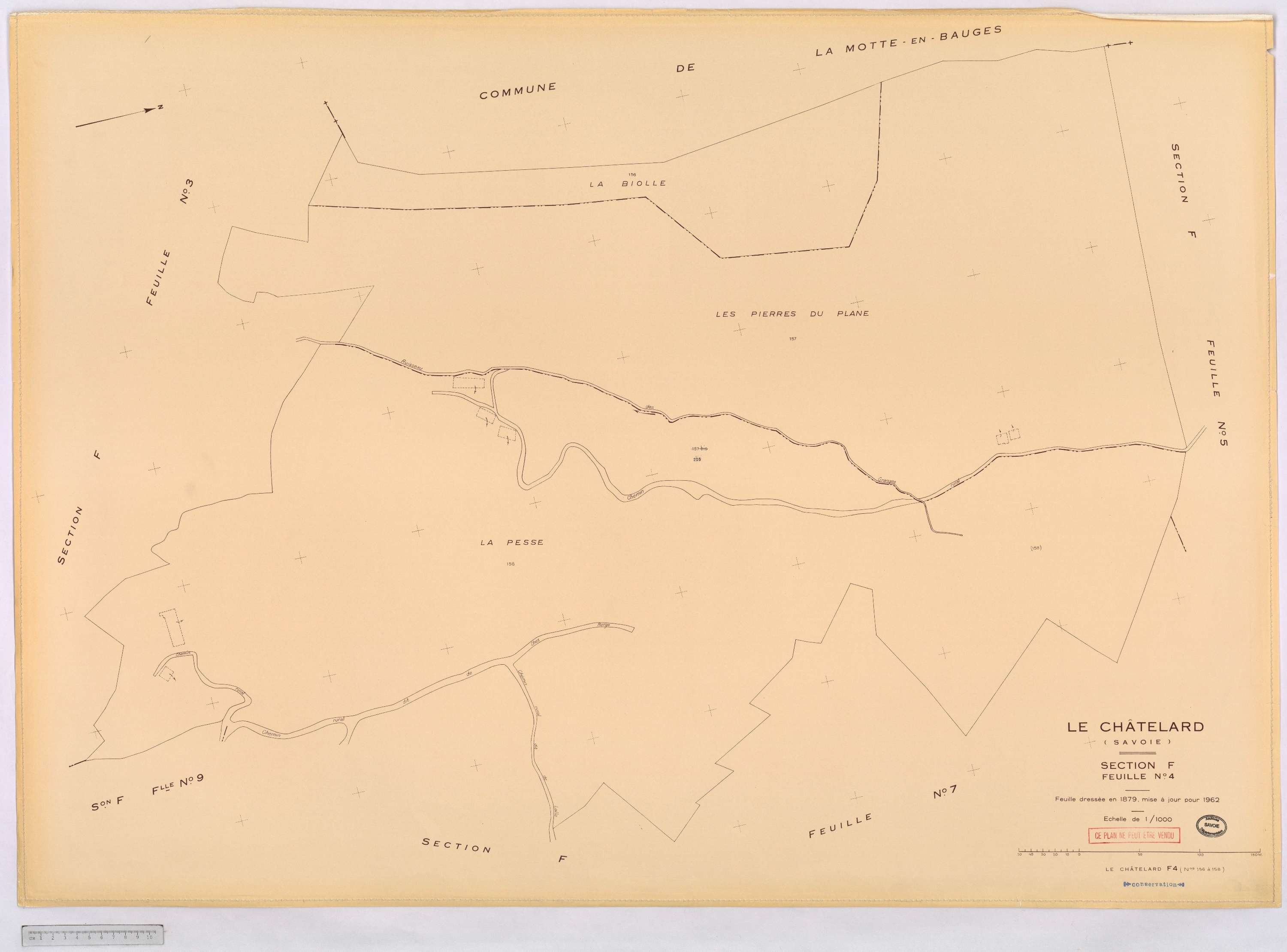 Le Châtelard - Cadastre rénové, version définitive (1962).