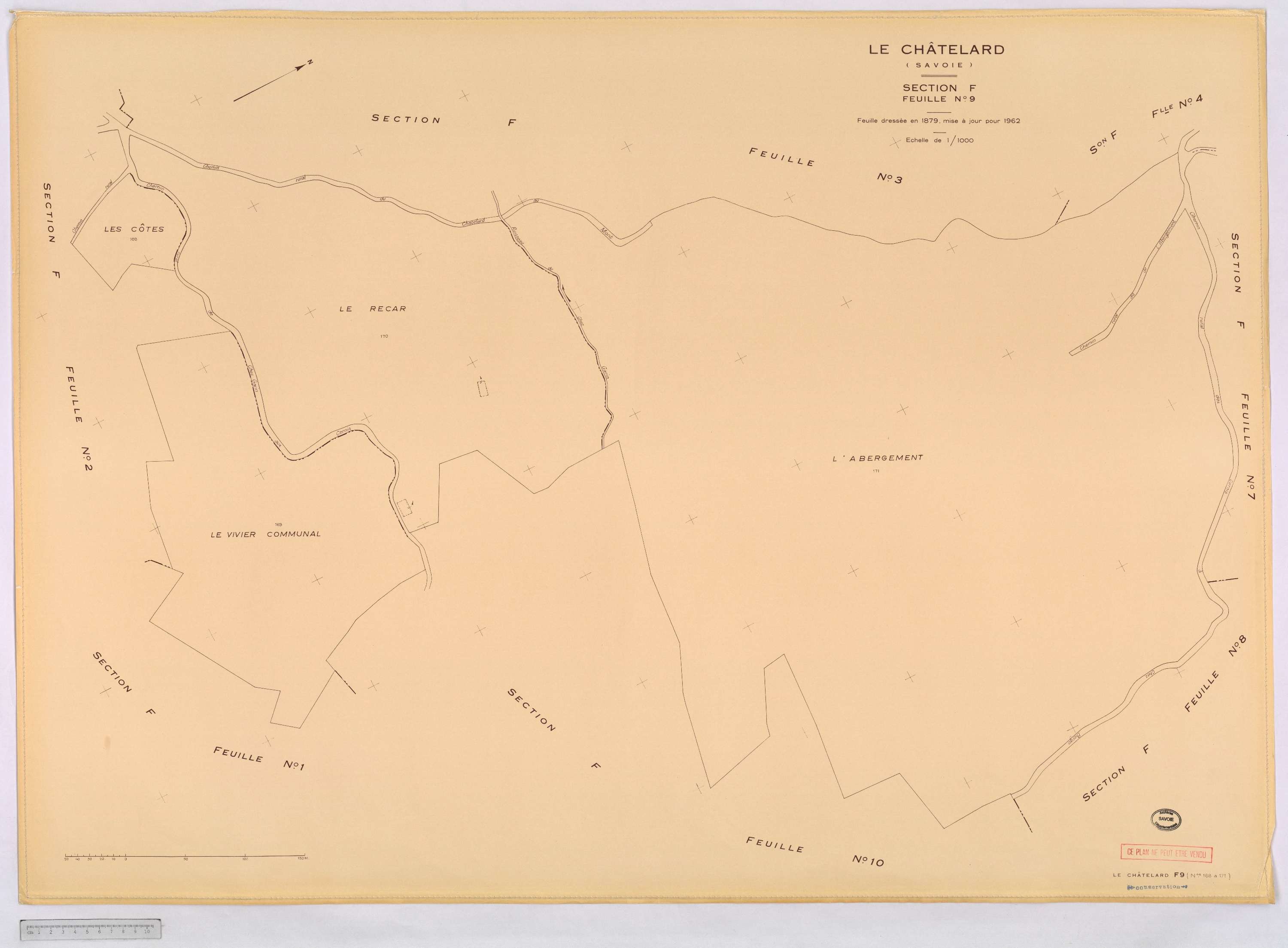 Le Châtelard - Cadastre rénové, version définitive (1962).