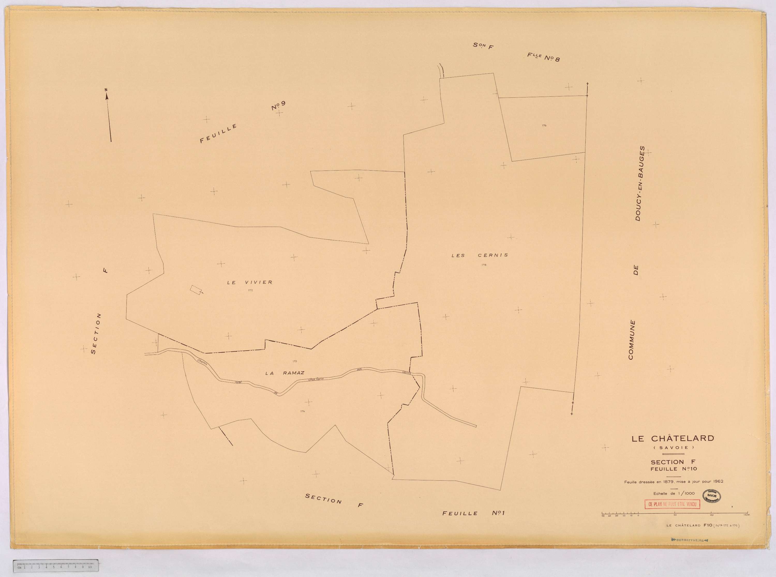 Le Châtelard - Cadastre rénové, version définitive (1962).