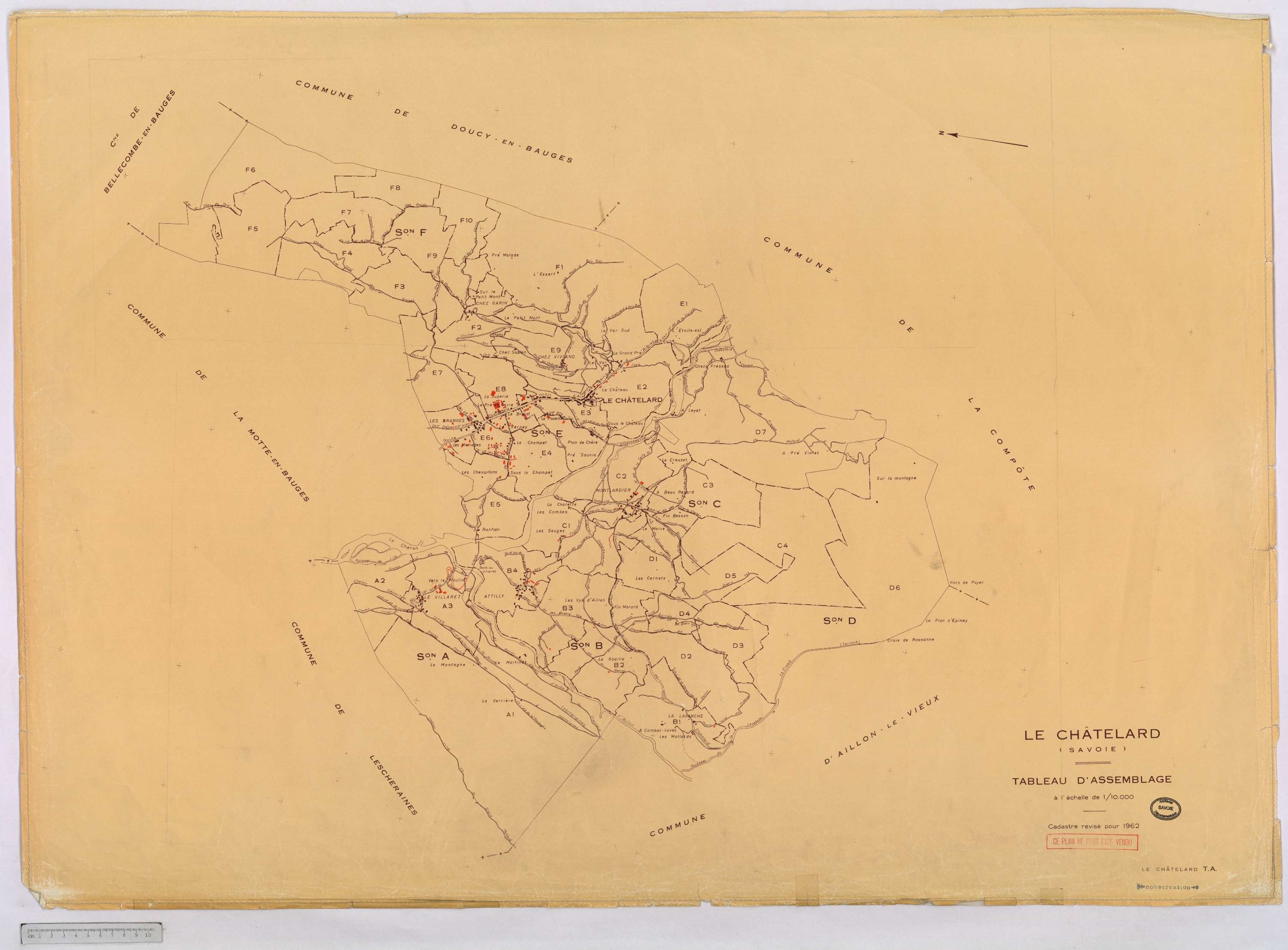 Le Châtelard - Cadastre rénové, version définitive (1962).