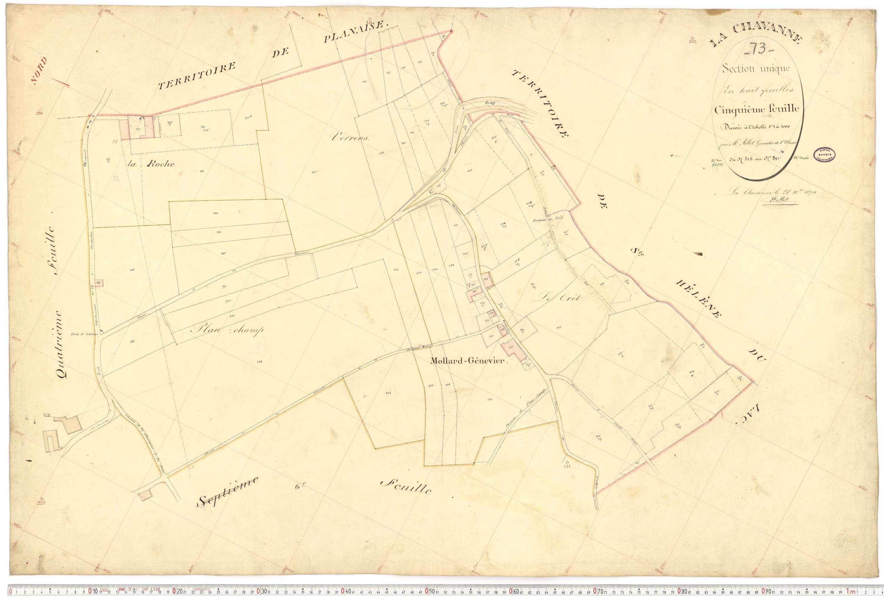 La Chavanne - Plans cadastraux du premier cadastre français.