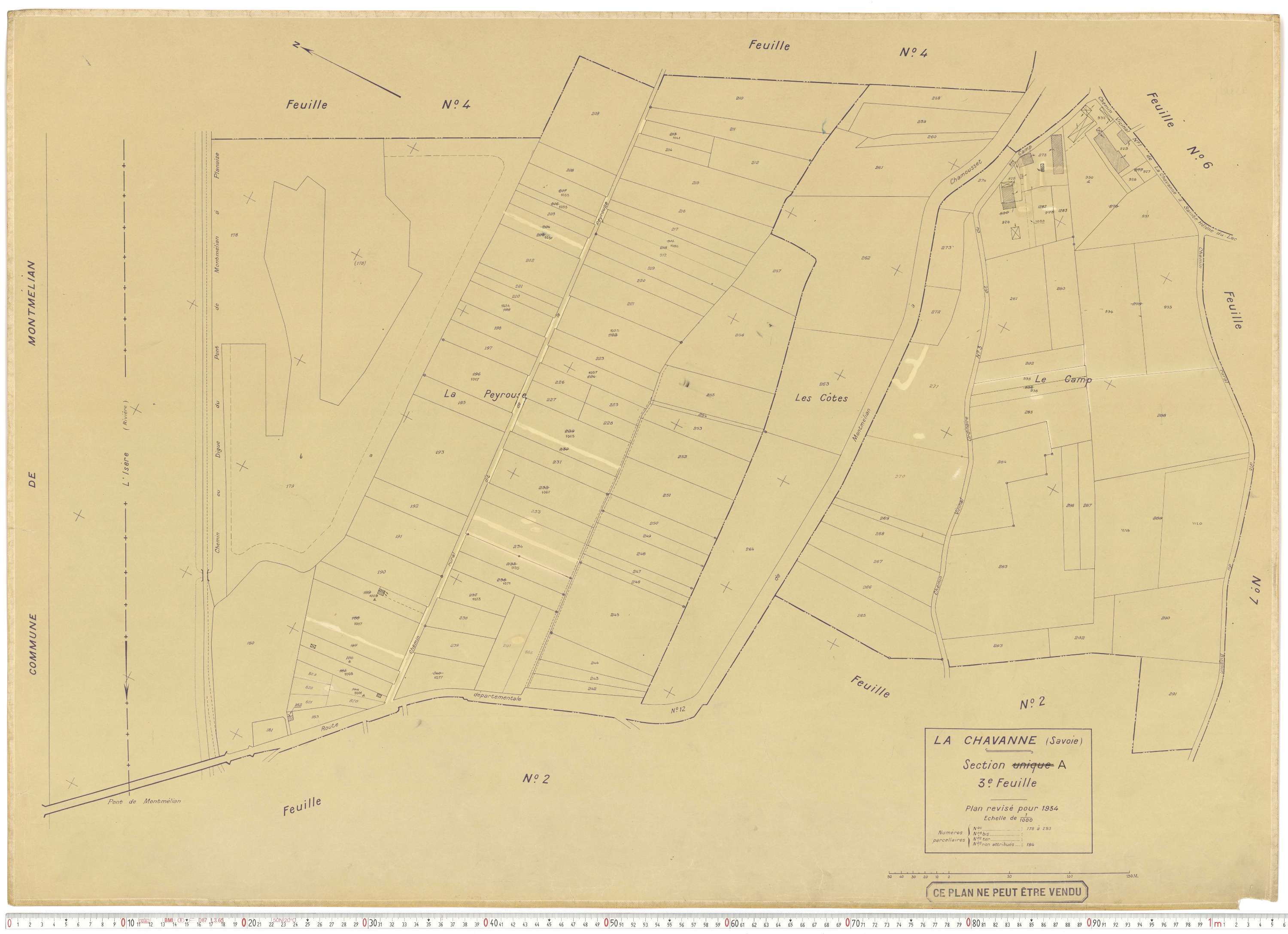 La Chavanne - Plans cadastraux du cadastre rénové en 1934 et mis à jour en 1988.