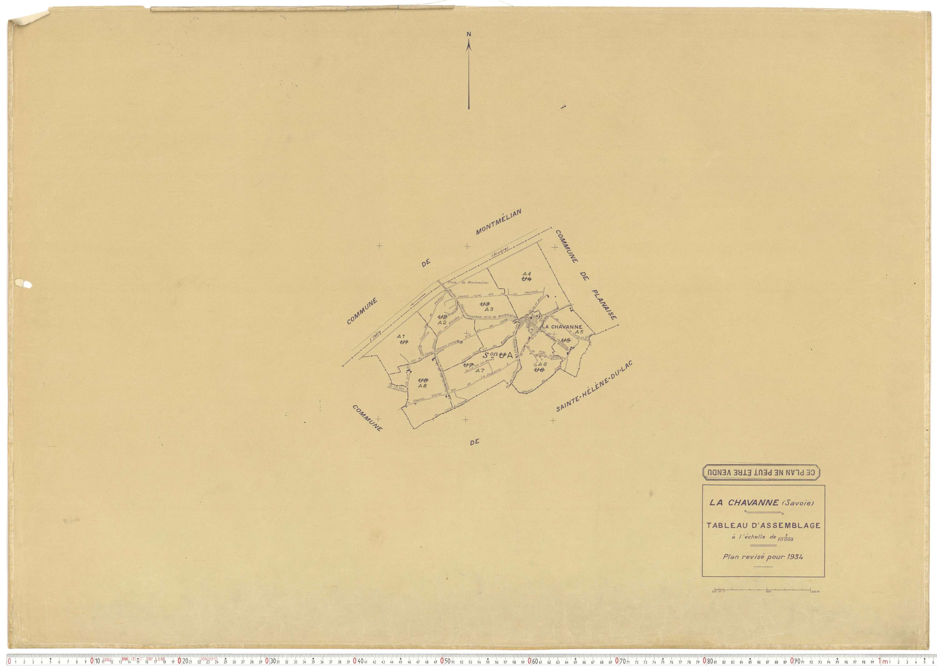 La Chavanne - Plans cadastraux du cadastre rénové en 1934 et mis à jour en 1988.