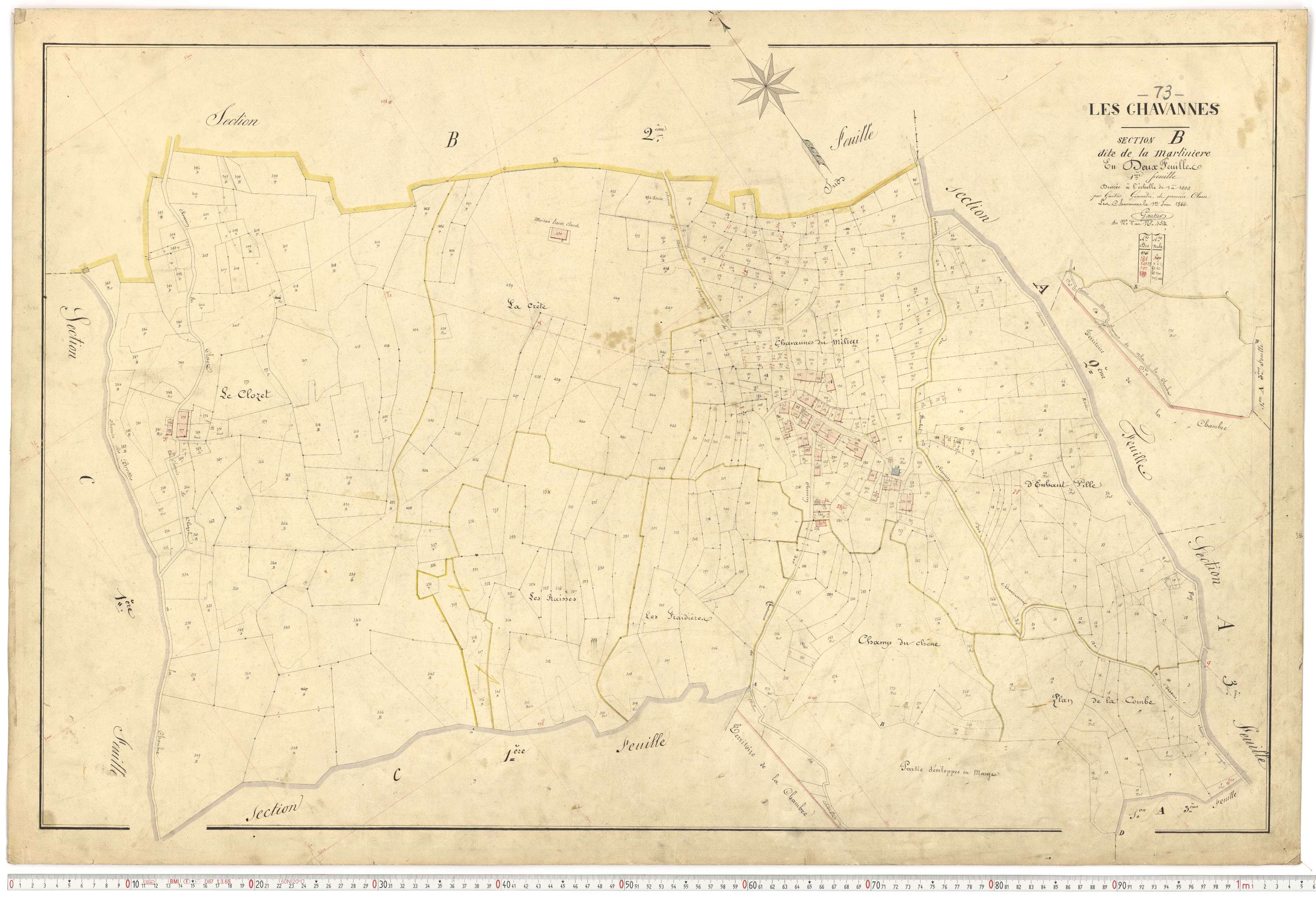 Chavannes-en-Maurienne - Plans cadastraux du premier cadastre français.