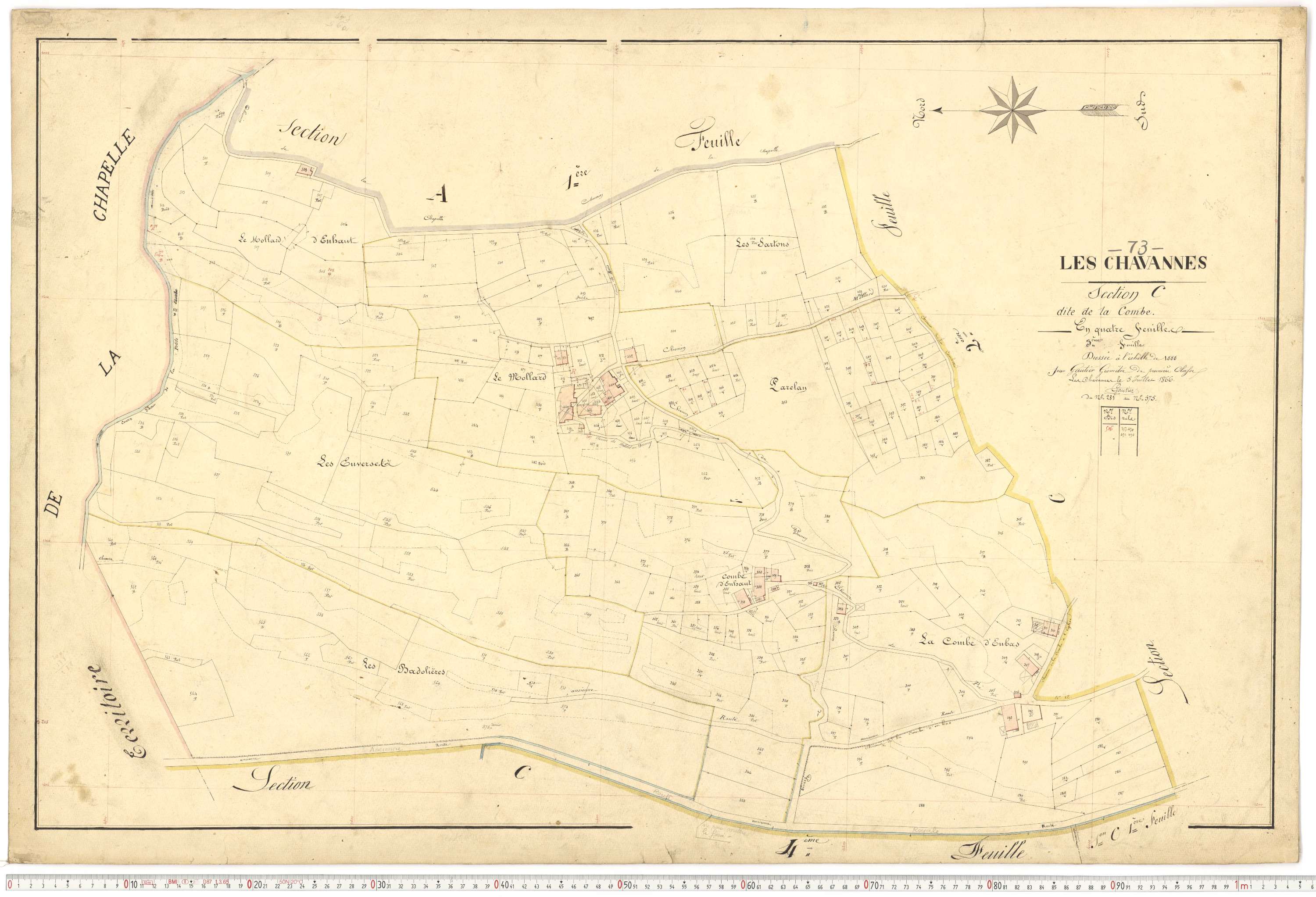 Chavannes-en-Maurienne - Plans cadastraux du premier cadastre français.