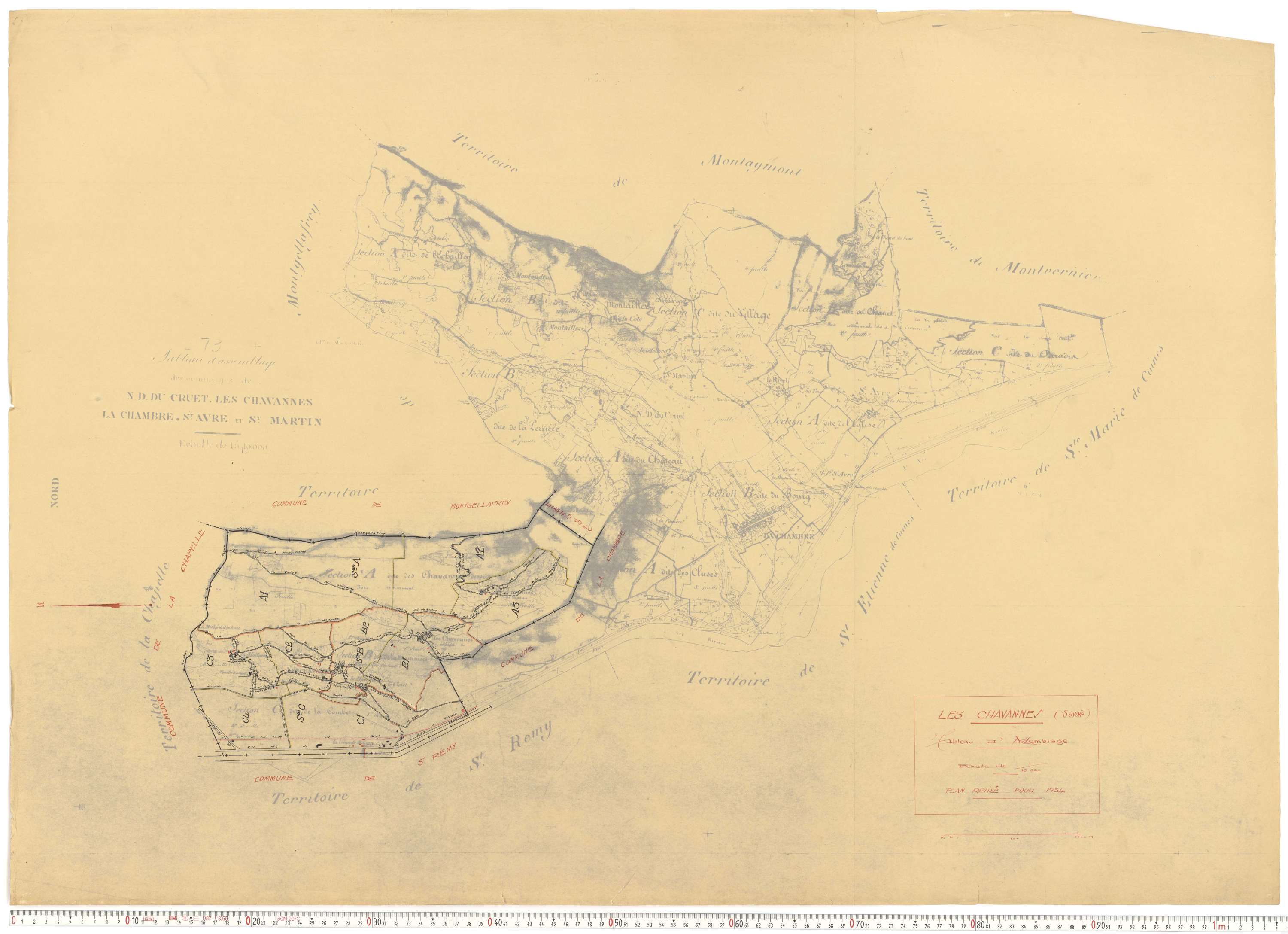 Chavannes-en-Maurienne - Plans cadastraux du cadastre rénové.