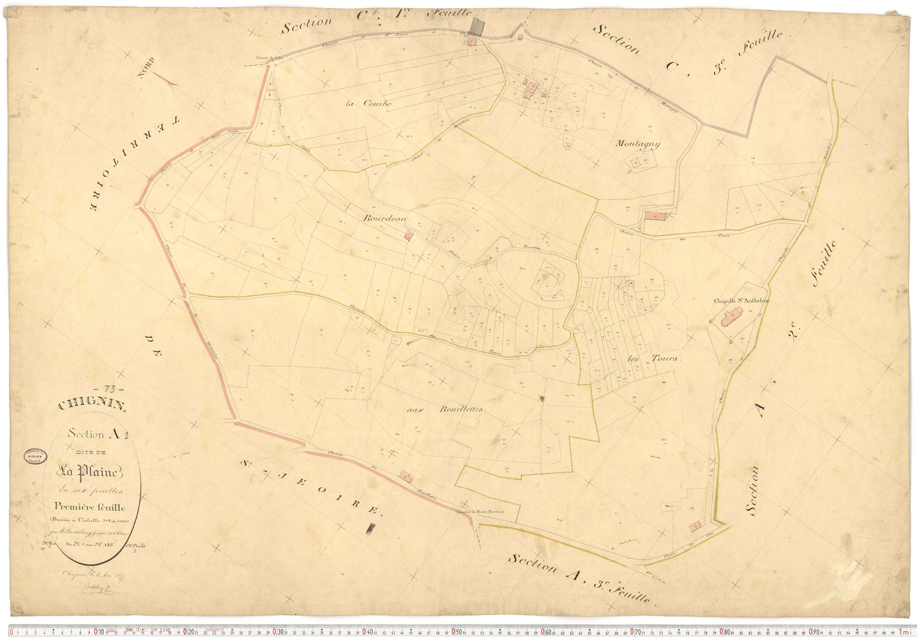 Chignin - Cadastre français (1877).