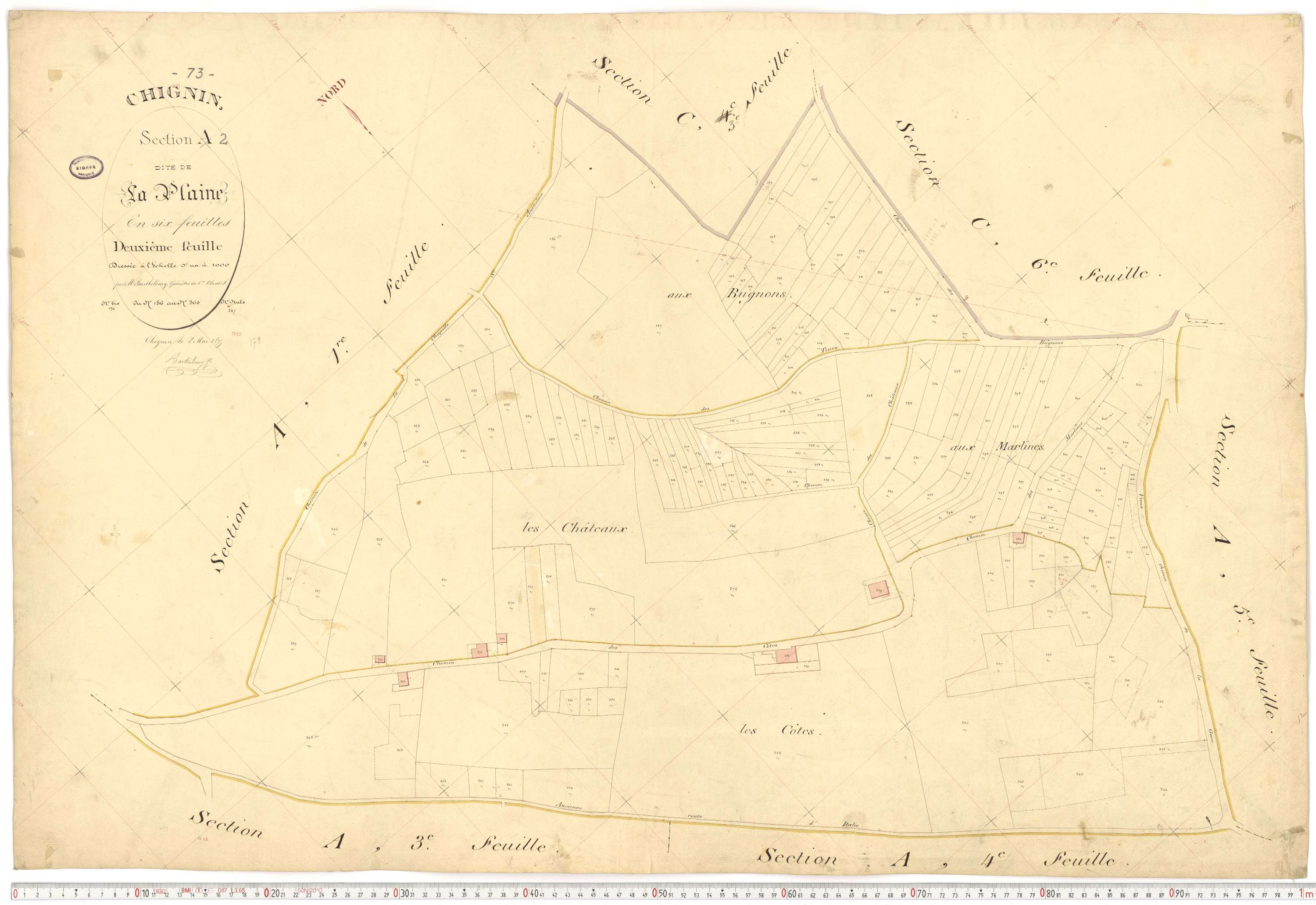 Chignin - Cadastre français (1877).
