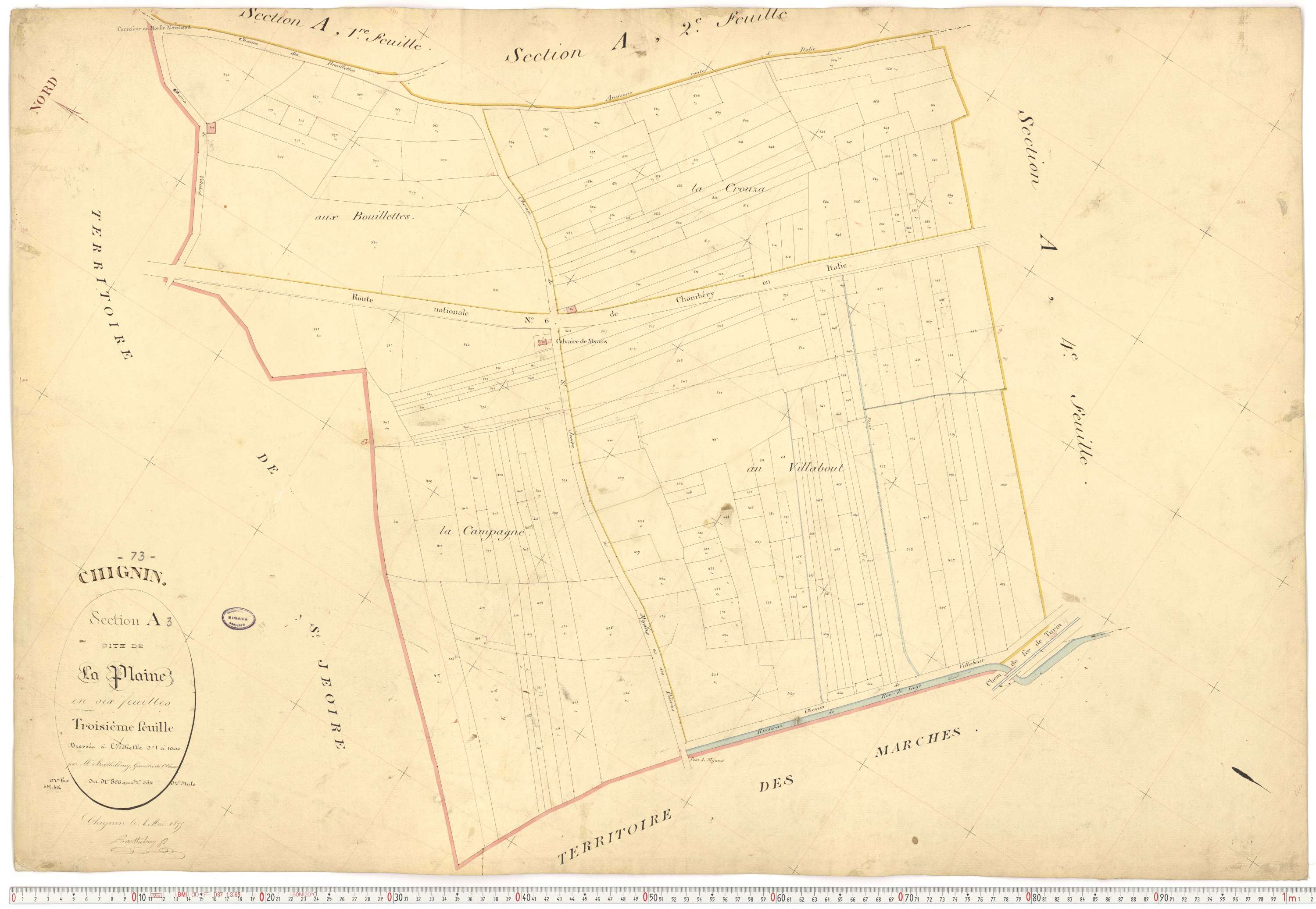 Chignin - Cadastre français (1877).