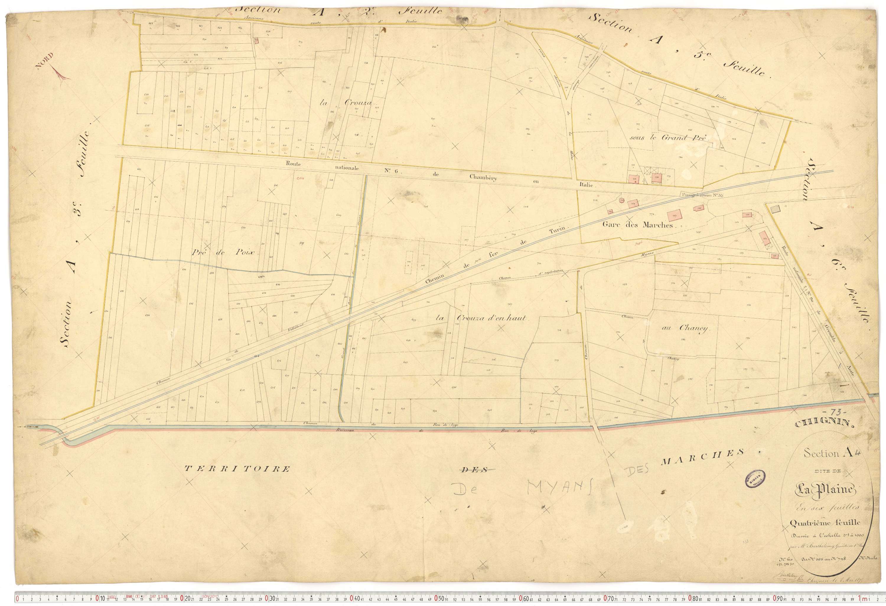 Chignin - Cadastre français (1877).