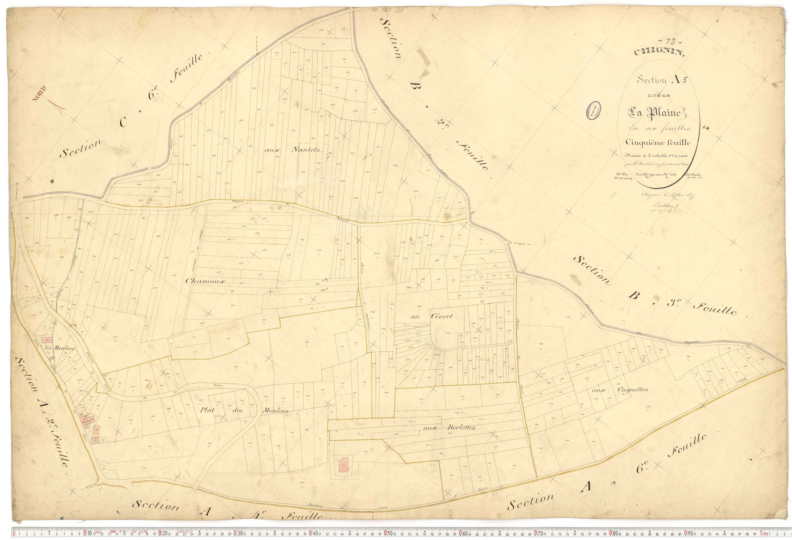 Chignin - Cadastre français (1877).
