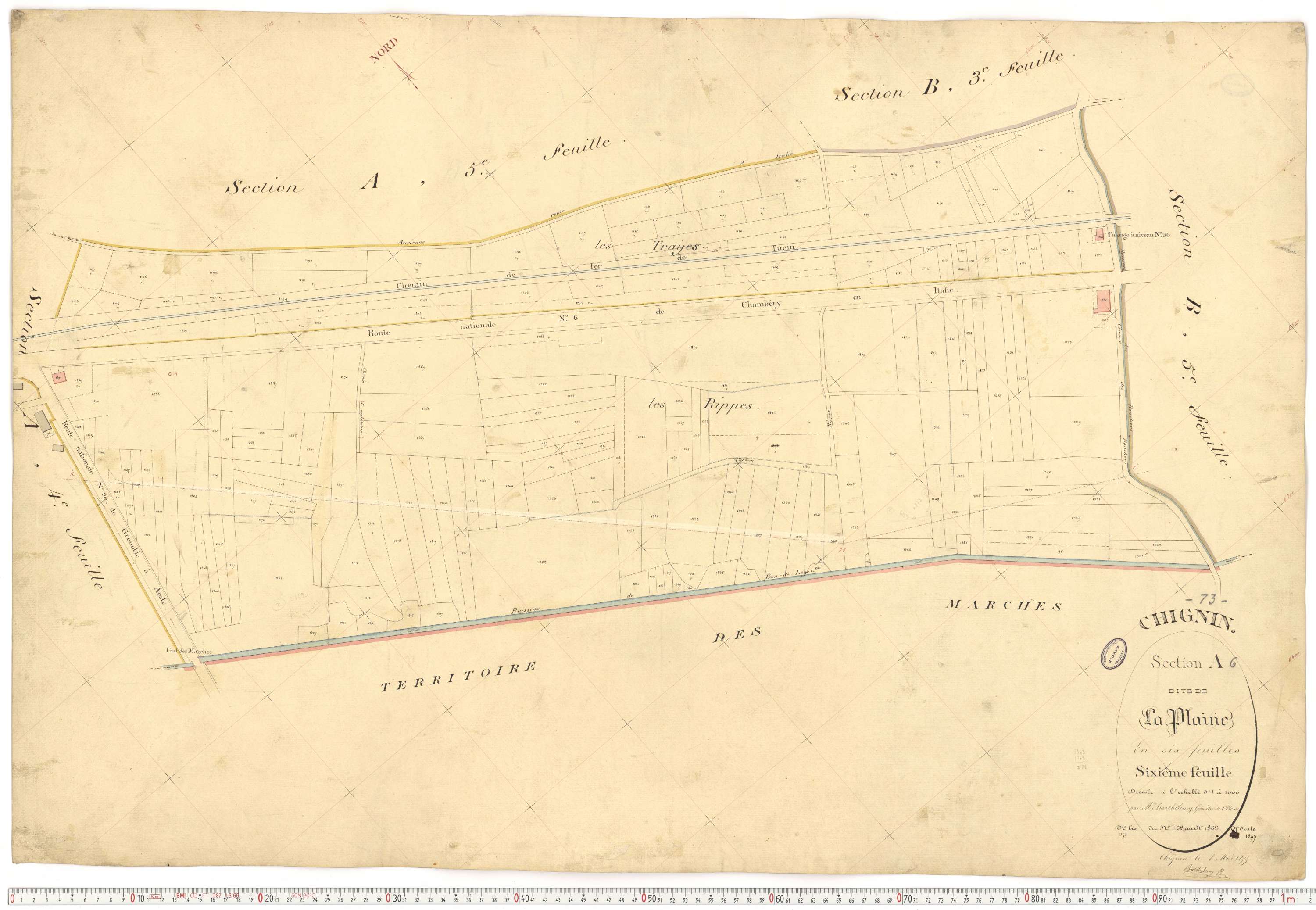 Chignin - Cadastre français (1877).