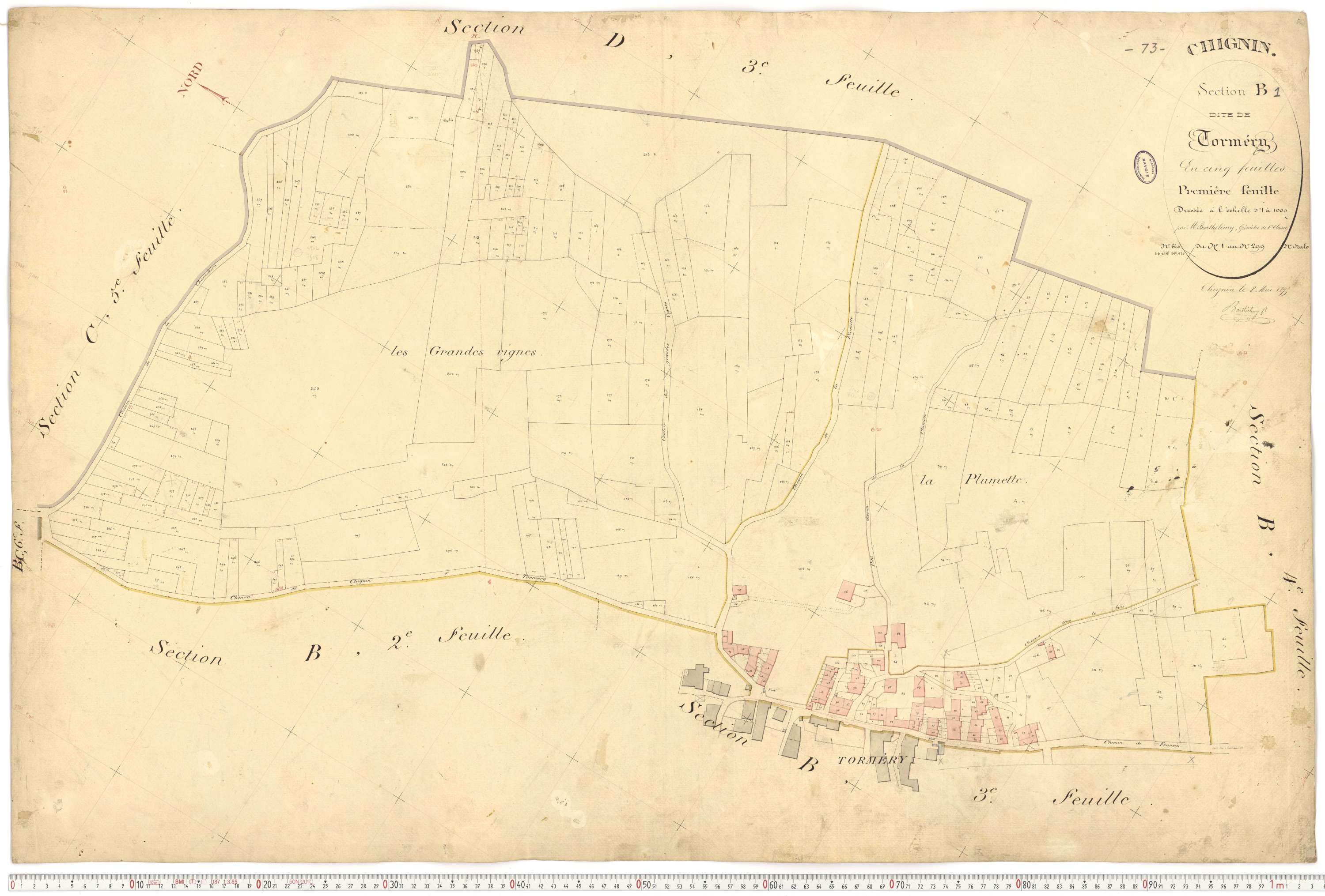 Chignin - Cadastre français (1877).