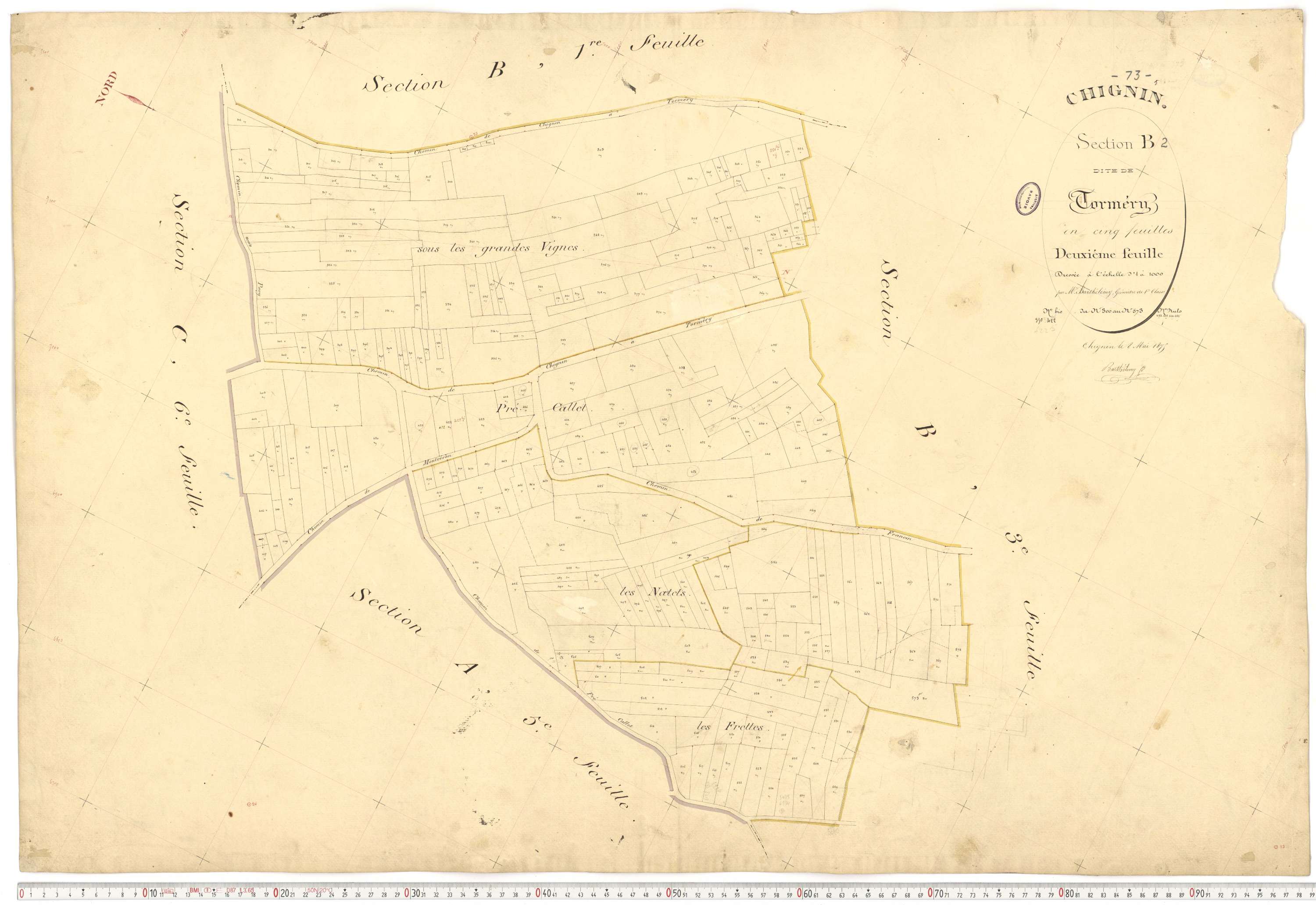 Chignin - Cadastre français (1877).