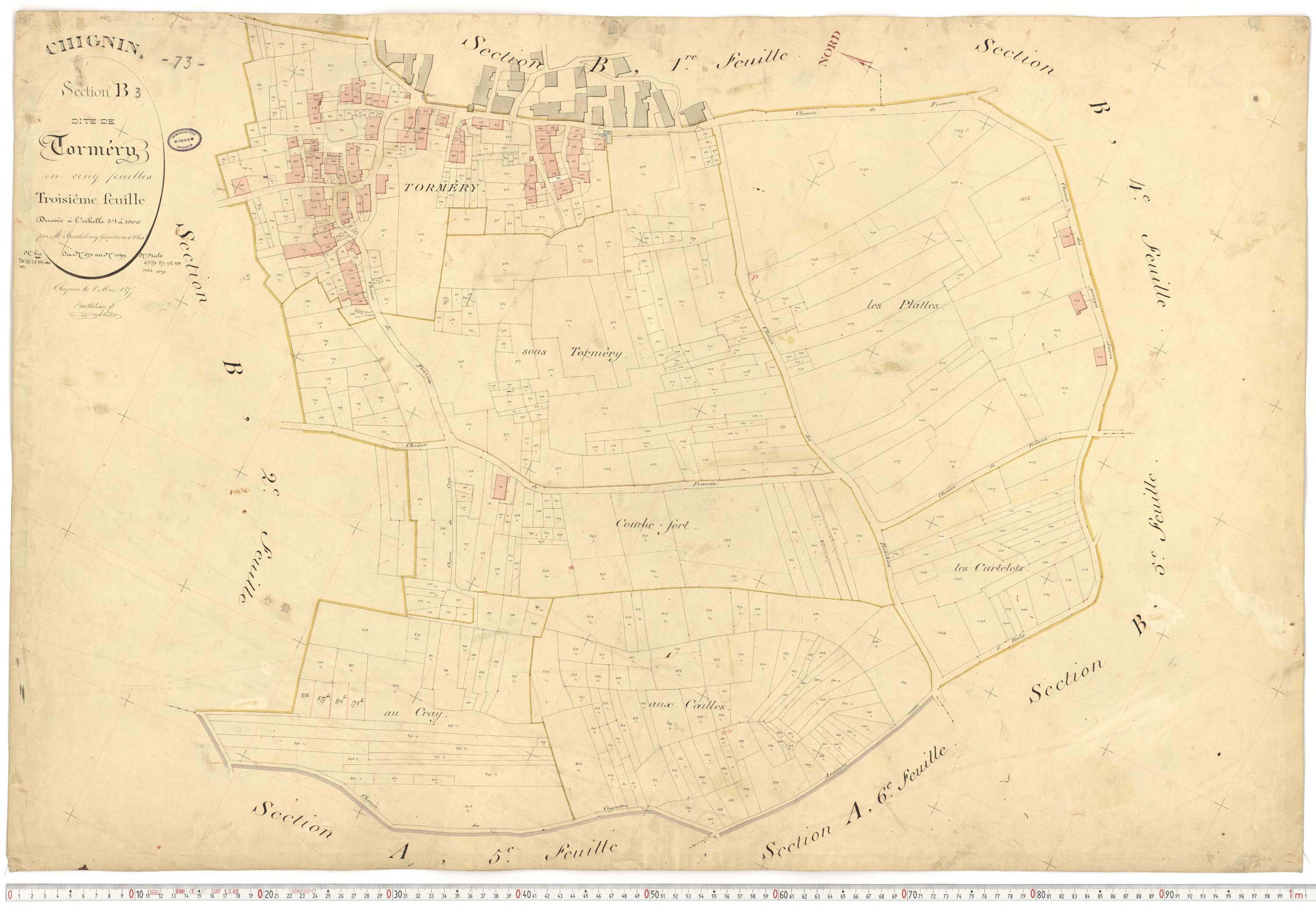 Chignin - Cadastre français (1877).