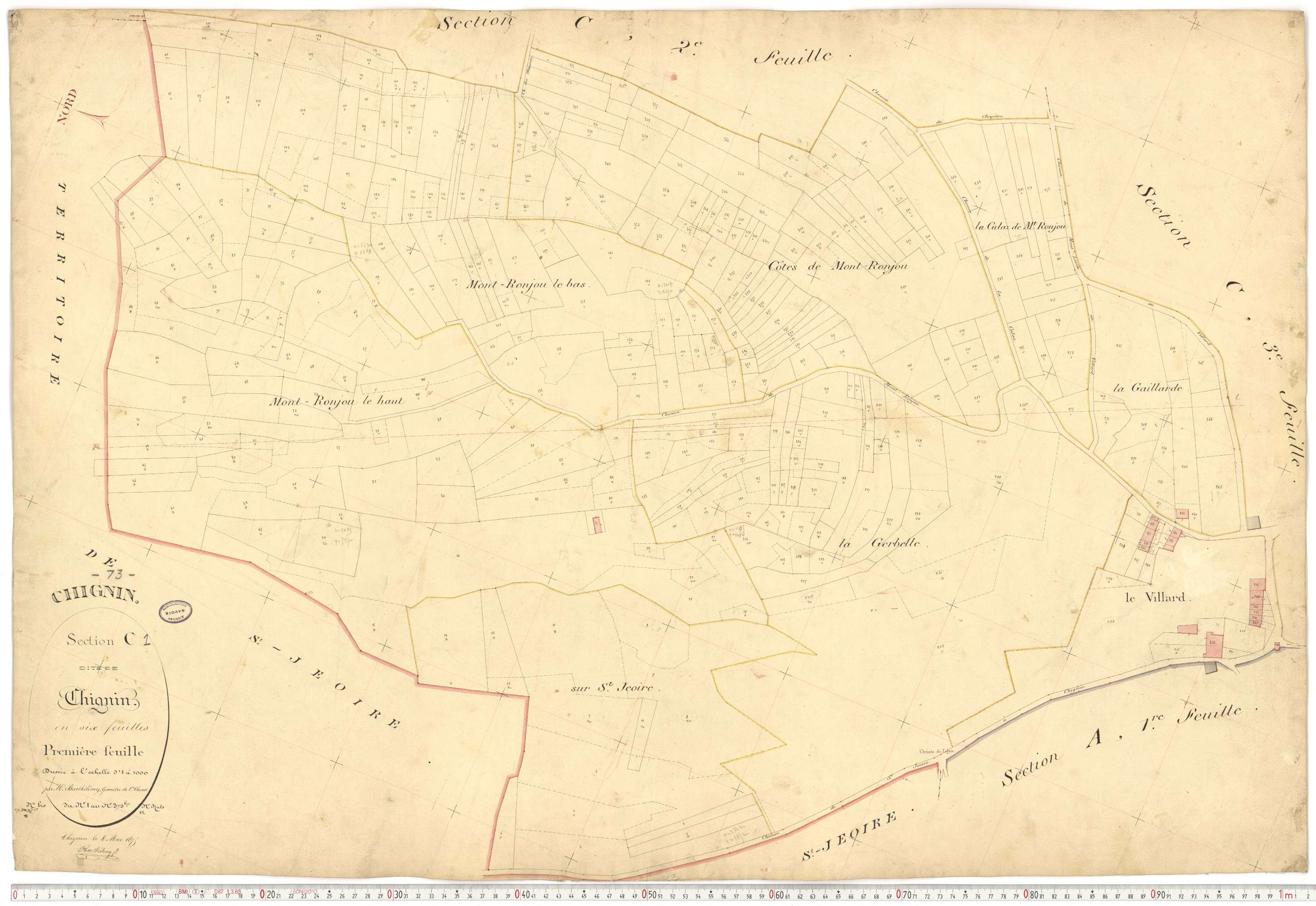 Chignin - Cadastre français (1877).