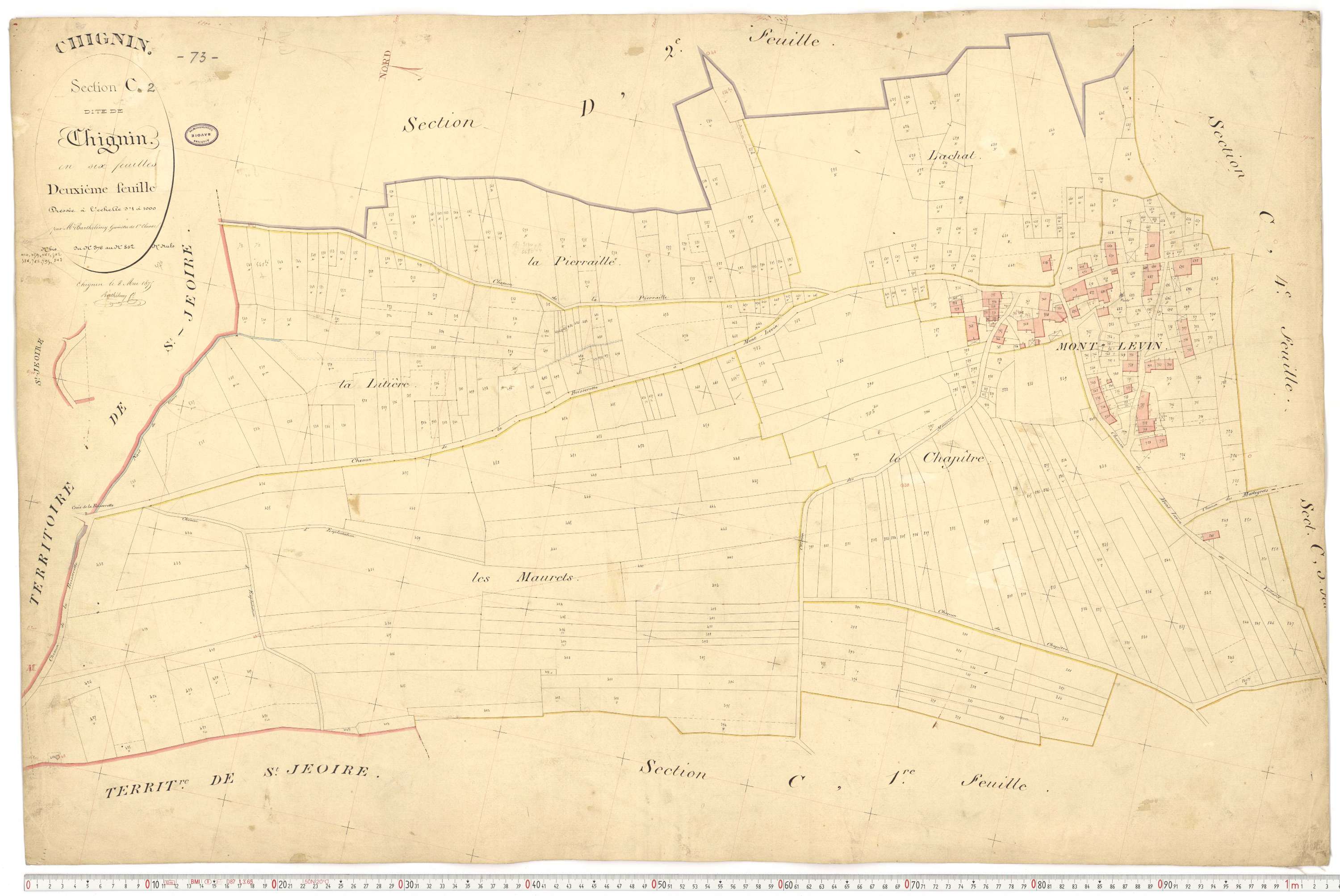 Chignin - Cadastre français (1877).