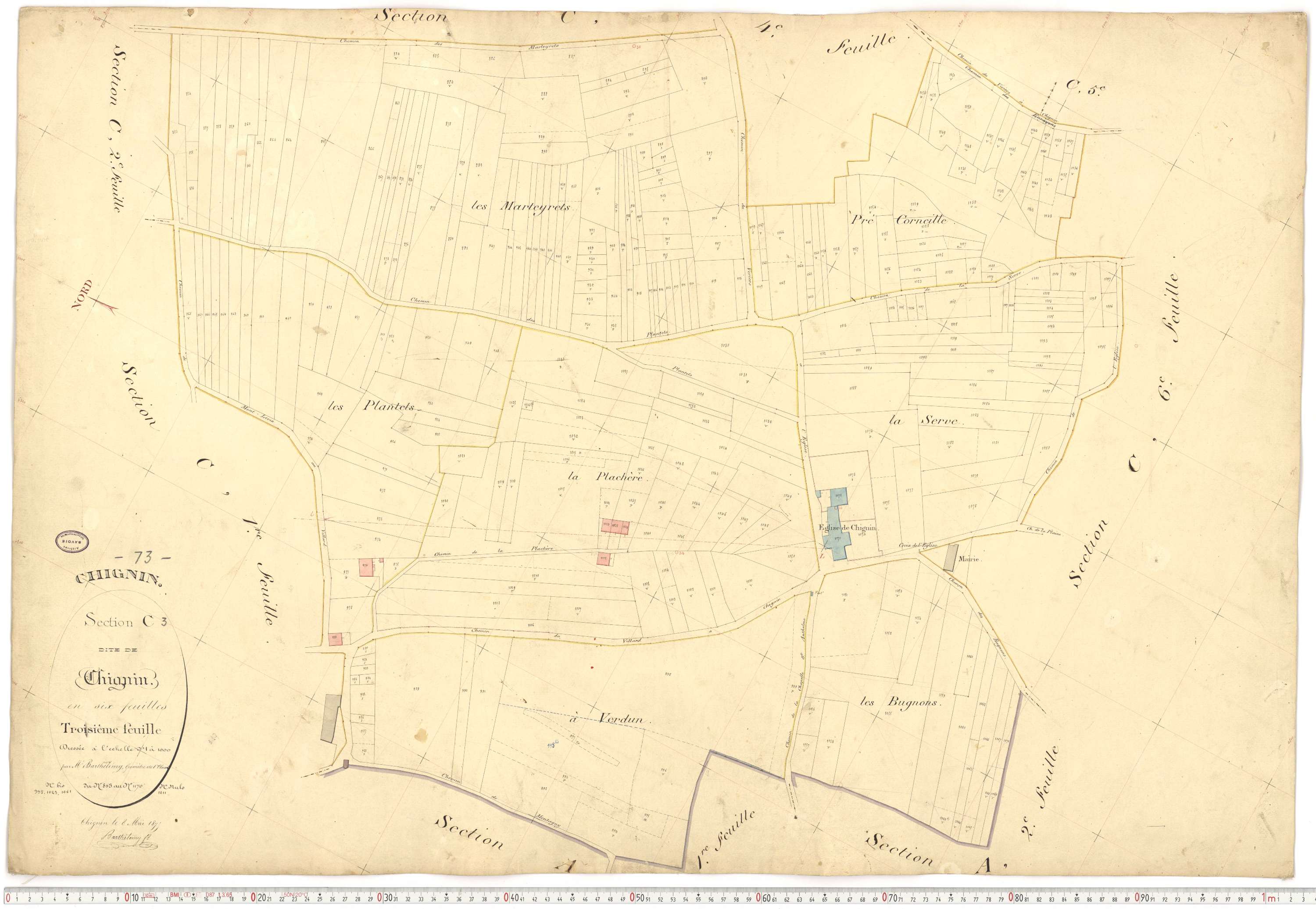 Chignin - Cadastre français (1877).