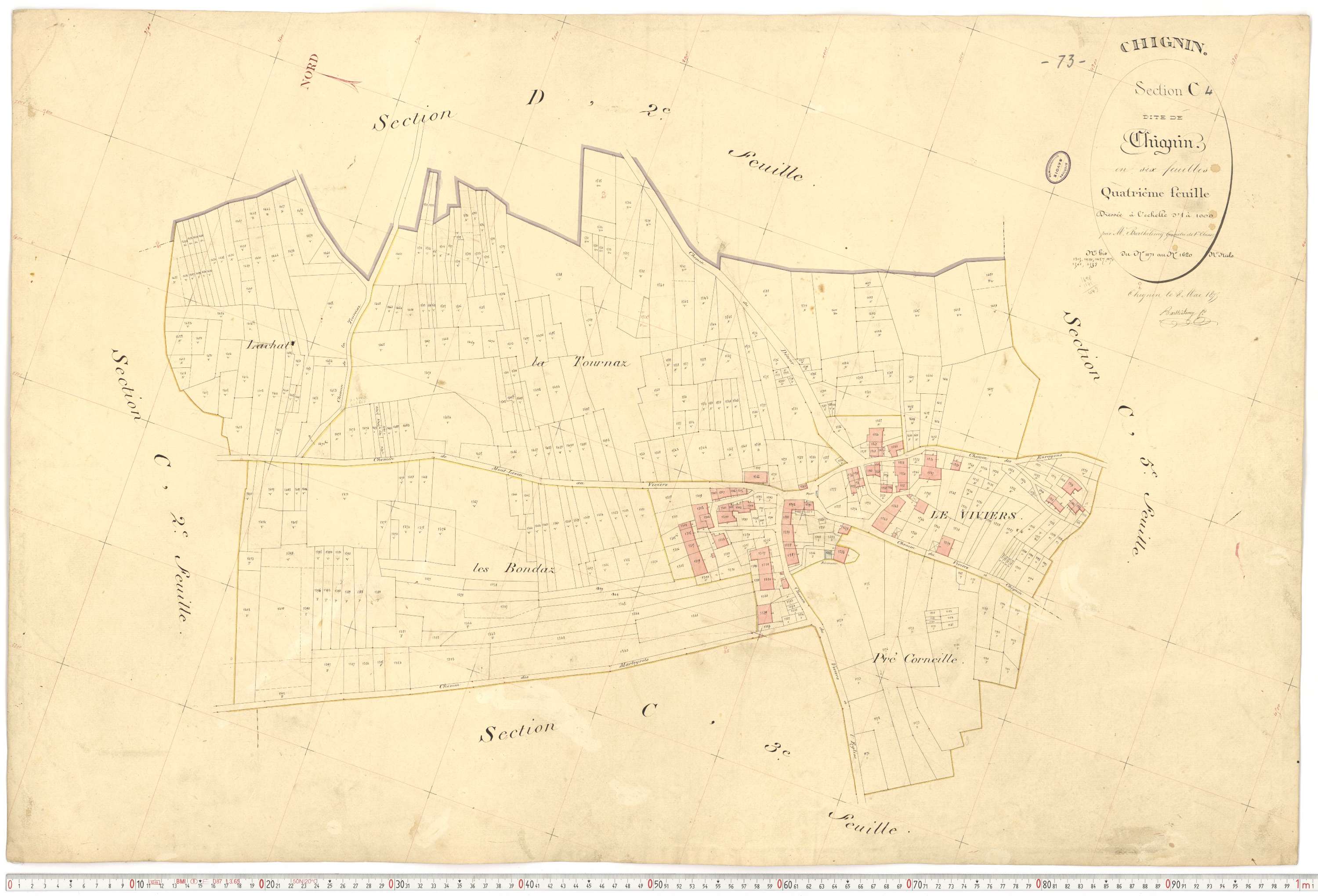 Chignin - Cadastre français (1877).