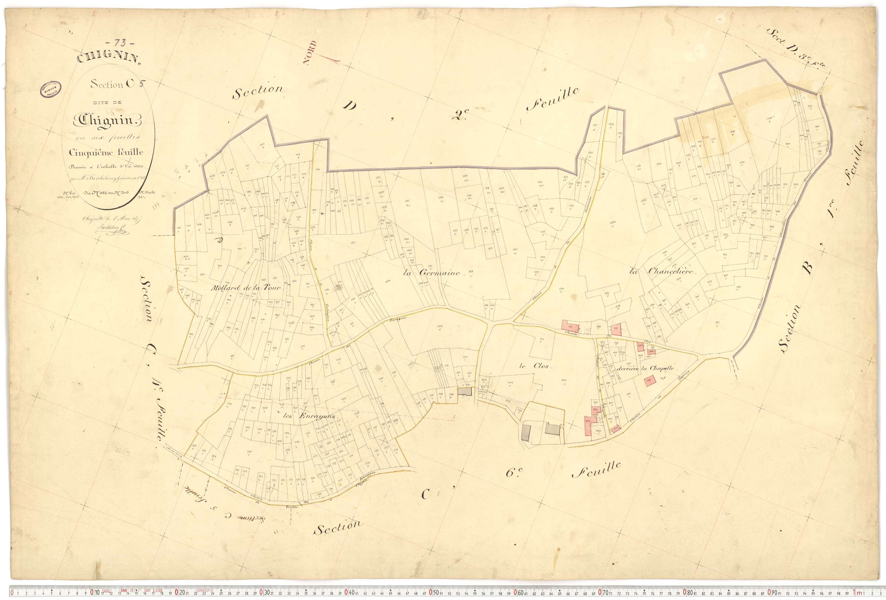 Chignin - Cadastre français (1877).